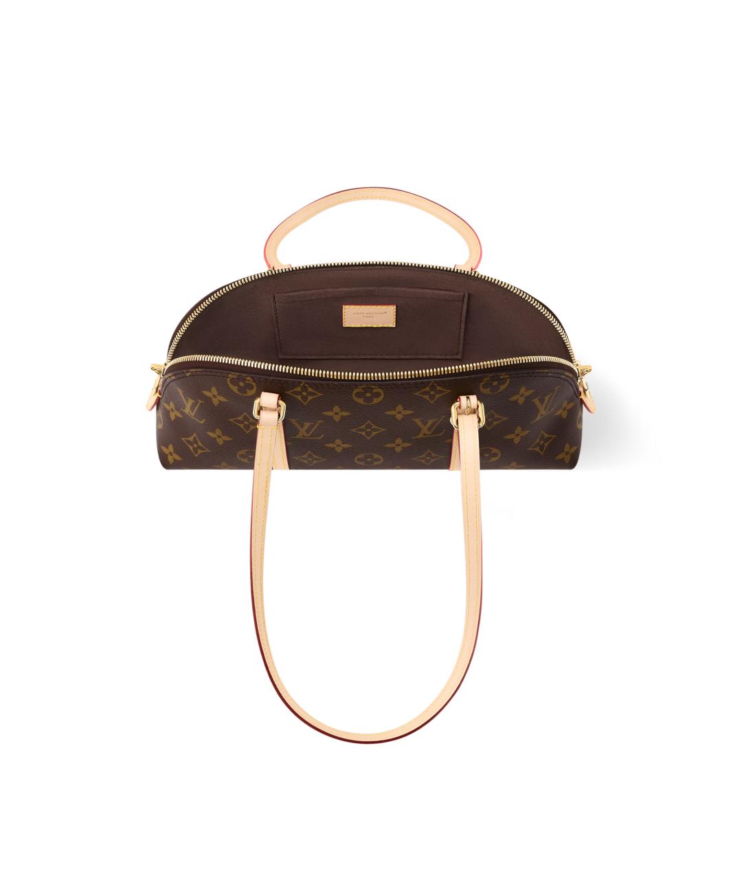 LOUIS VUITTON Коричневая сумка с короткими ручками из канвы, фото 5
