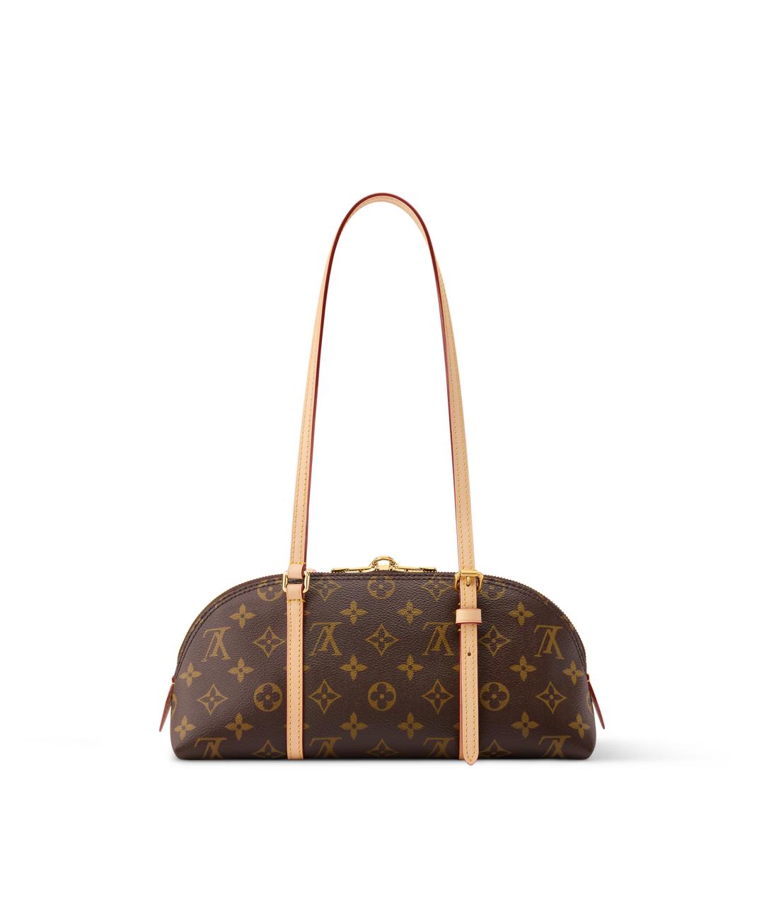 LOUIS VUITTON Коричневая сумка с короткими ручками из канвы, фото 3