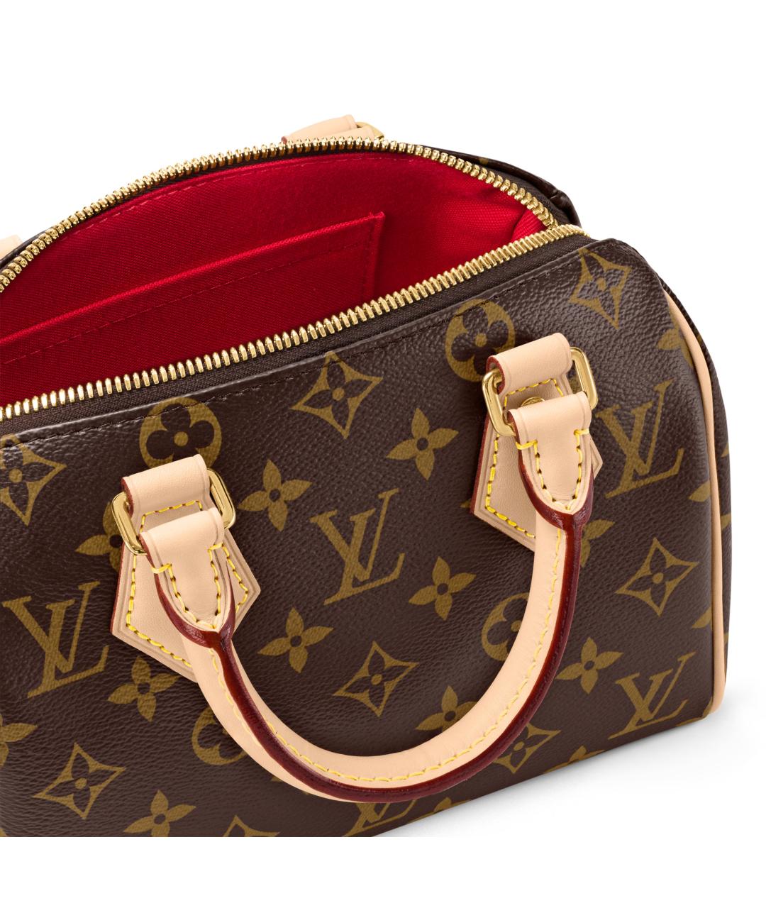 LOUIS VUITTON Коричневая сумка с короткими ручками из канвы, фото 5