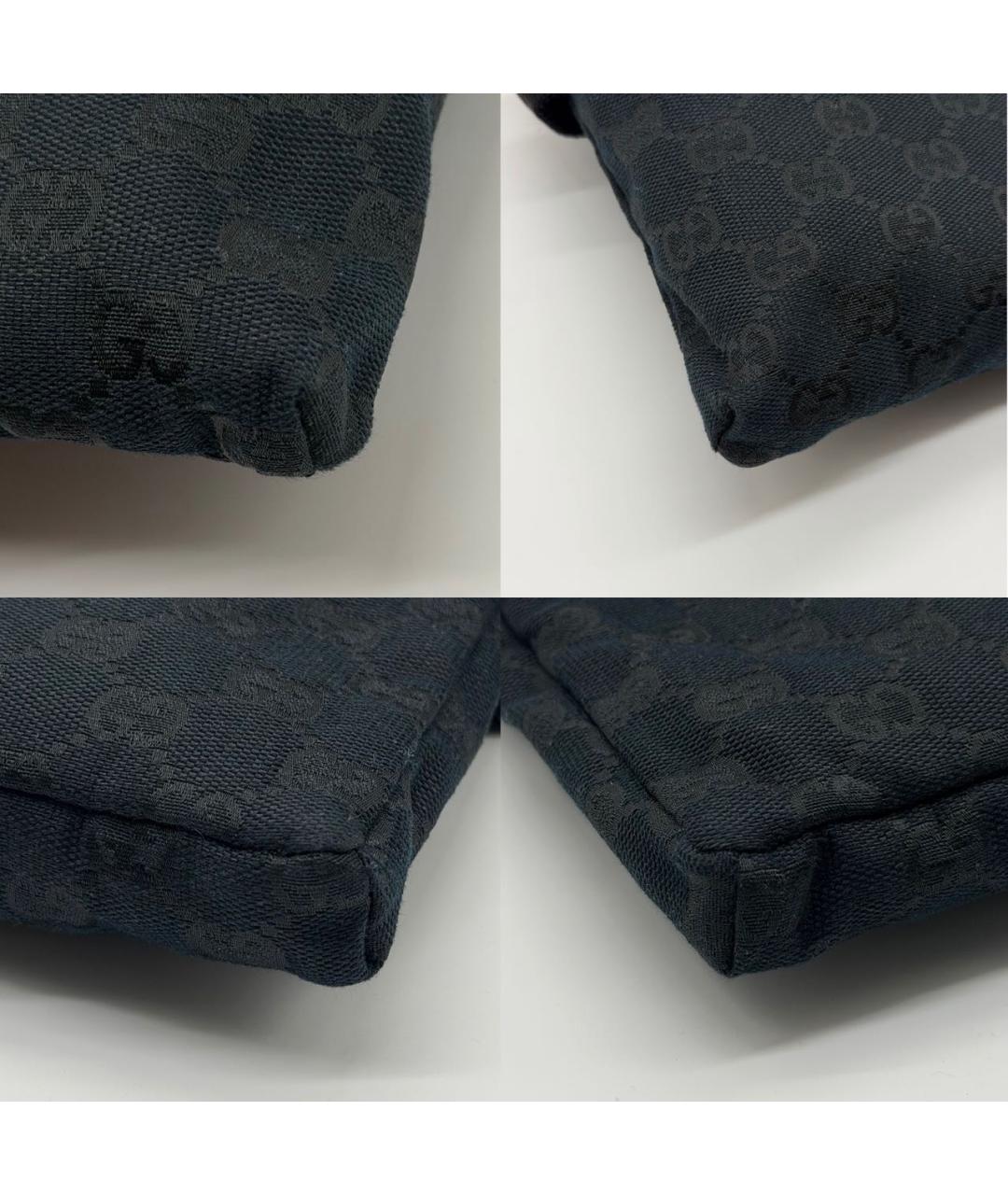 GUCCI Черная жаккардовая поясная сумка, фото 5