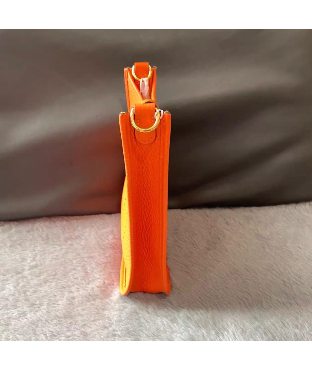 HERMES Оранжевая кожаная сумка через плечо, фото 3