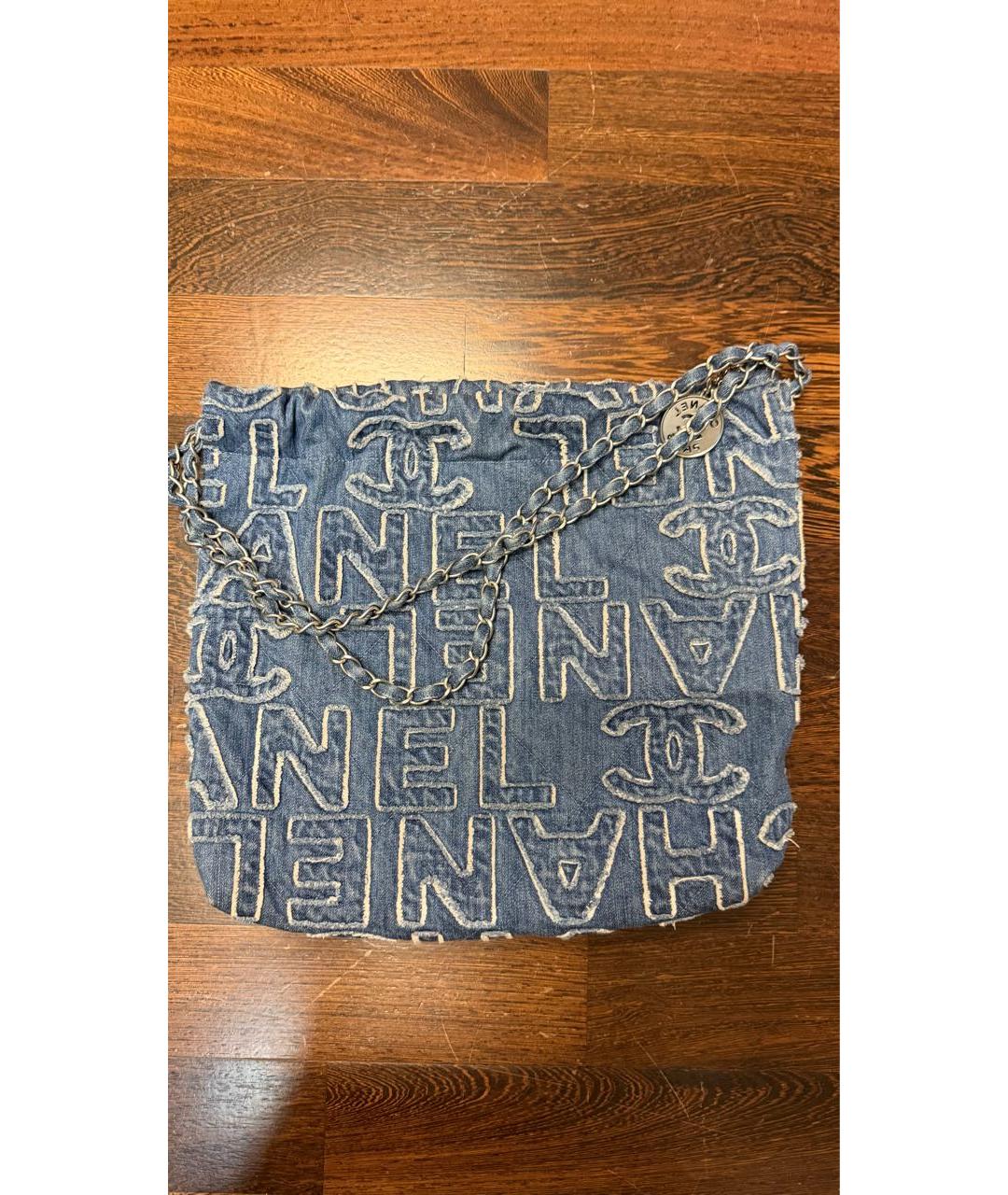 CHANEL Голубая деним сумка тоут, фото 2