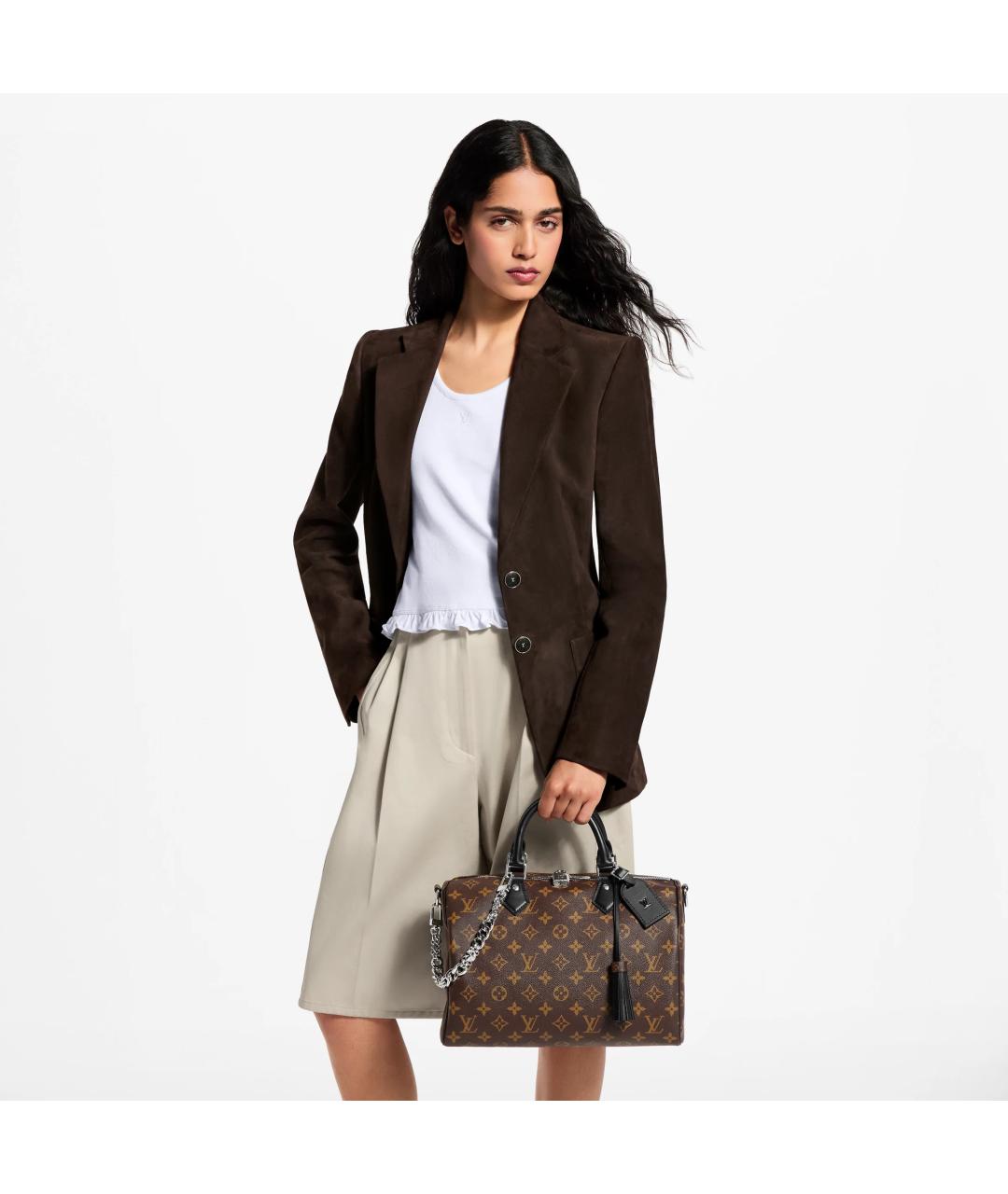 LOUIS VUITTON Коричневая сумка с короткими ручками из канвы, фото 5