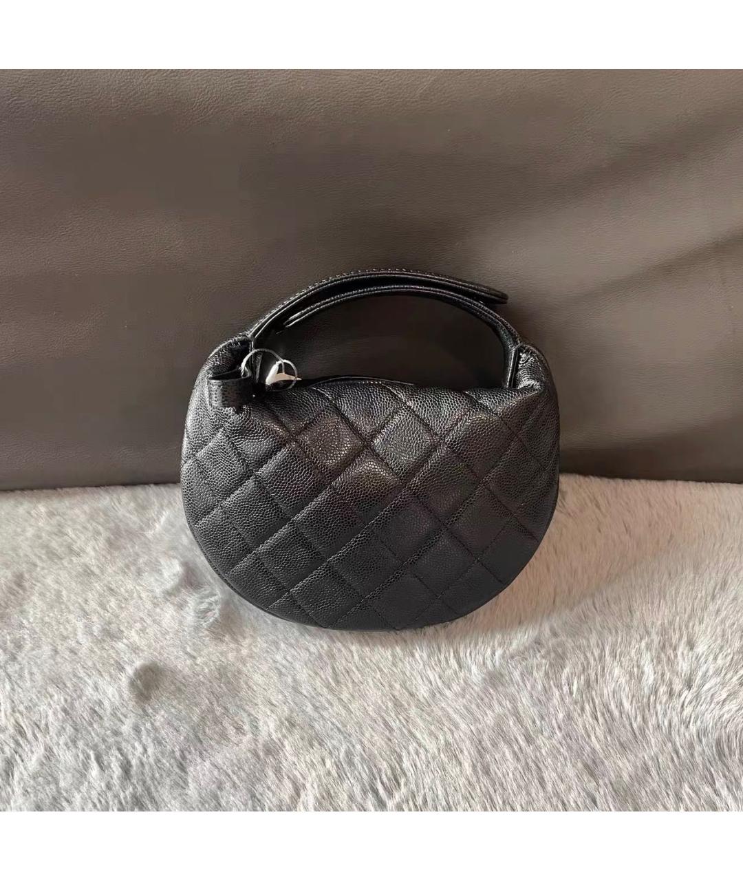 CHANEL Черная кожаная сумка с короткими ручками, фото 2