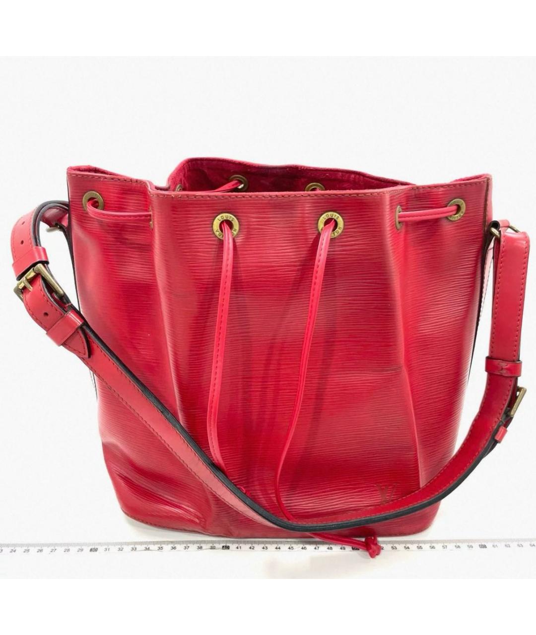 LOUIS VUITTON Бордовая кожаная сумка через плечо, фото 9