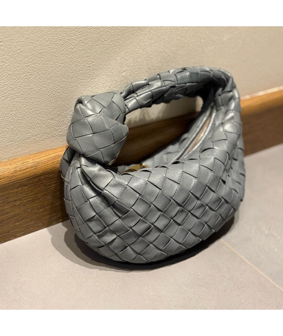 BOTTEGA VENETA Антрацитовая кожаная сумка с короткими ручками, фото 2