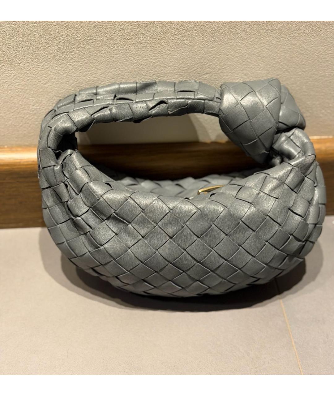 BOTTEGA VENETA Антрацитовая кожаная сумка с короткими ручками, фото 3