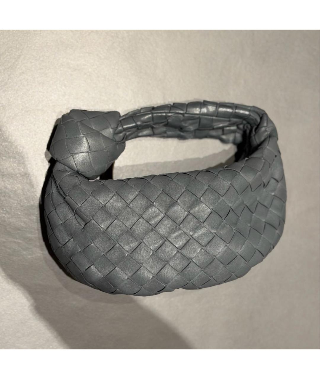 BOTTEGA VENETA Антрацитовая кожаная сумка с короткими ручками, фото 8