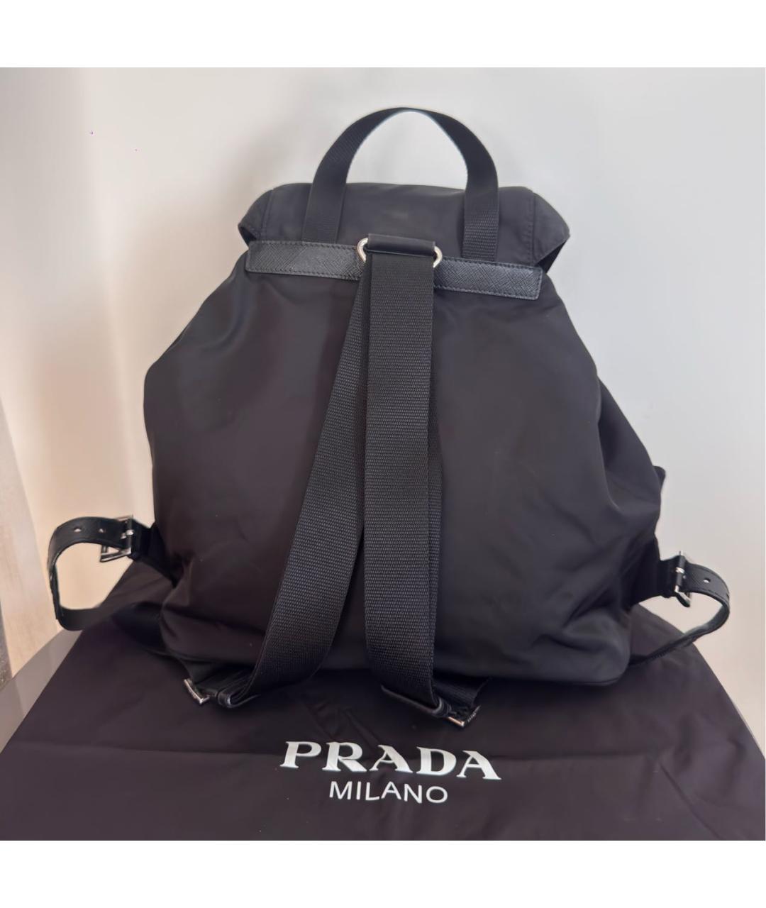 PRADA Черный нейлоновый рюкзак, фото 3