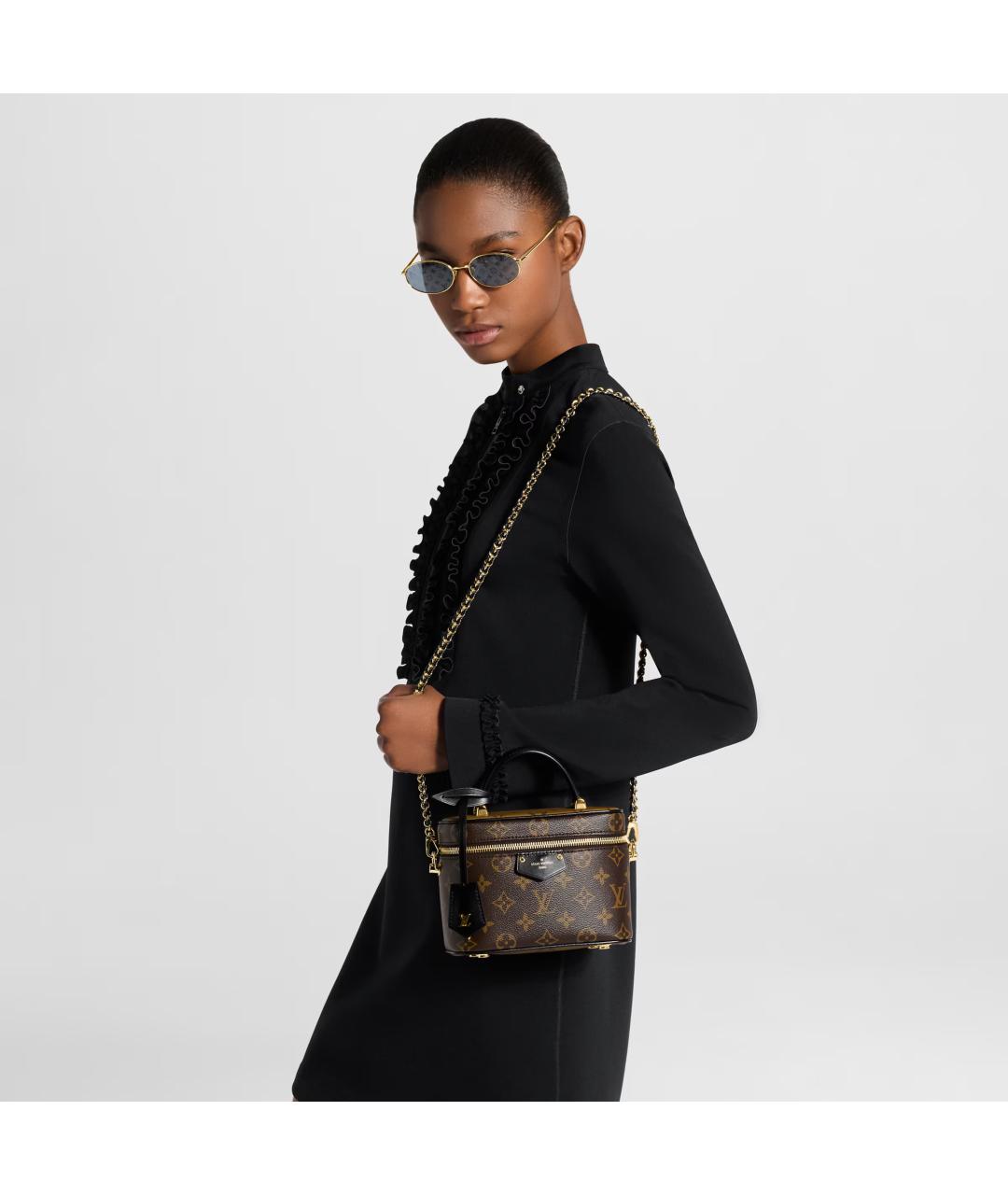 LOUIS VUITTON Коричневая сумка с короткими ручками из канвы, фото 5