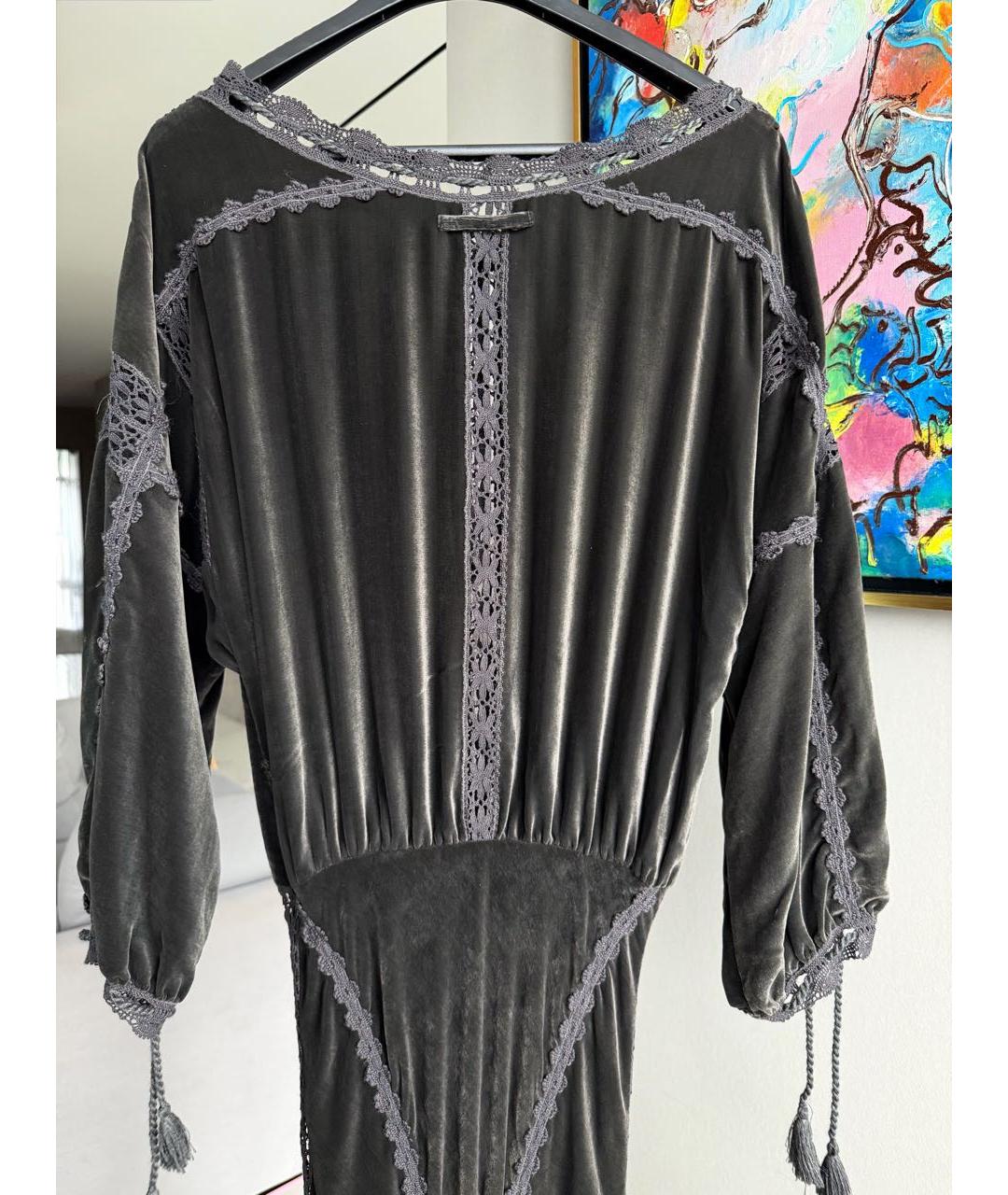 JEAN PAUL GAULTIER Антрацитовое бархатное вечернее платье, фото 6
