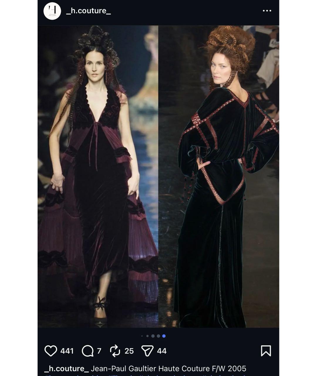 JEAN PAUL GAULTIER Антрацитовое бархатное вечернее платье, фото 7