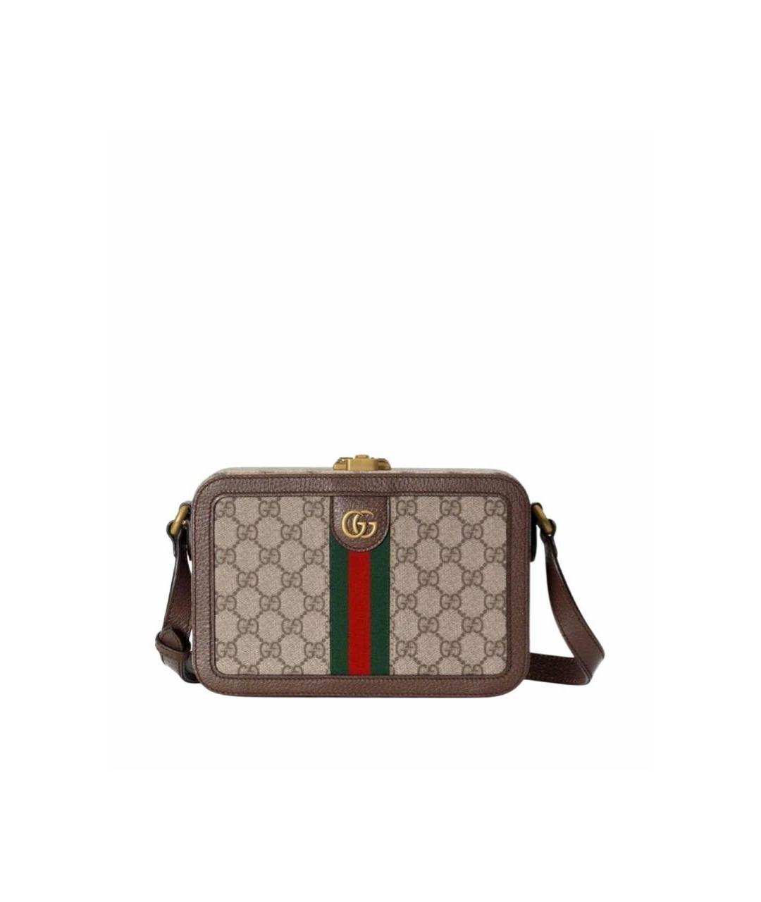 GUCCI Бежевая сумка на плечо из канвы, фото 8