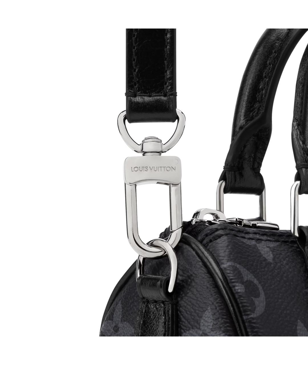 LOUIS VUITTON Черная сумка с короткими ручками из канвы, фото 5