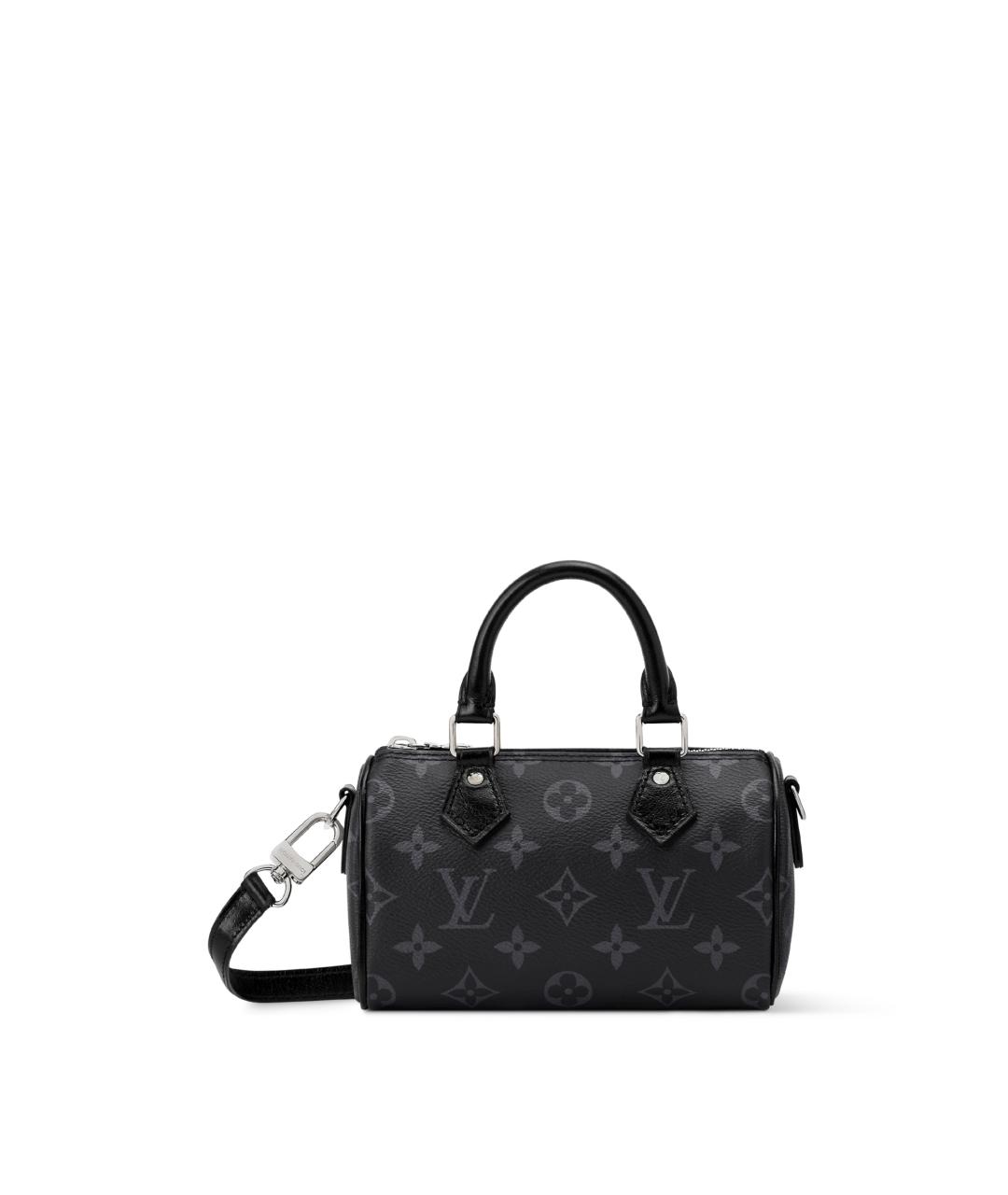 LOUIS VUITTON Черная сумка с короткими ручками из канвы, фото 7