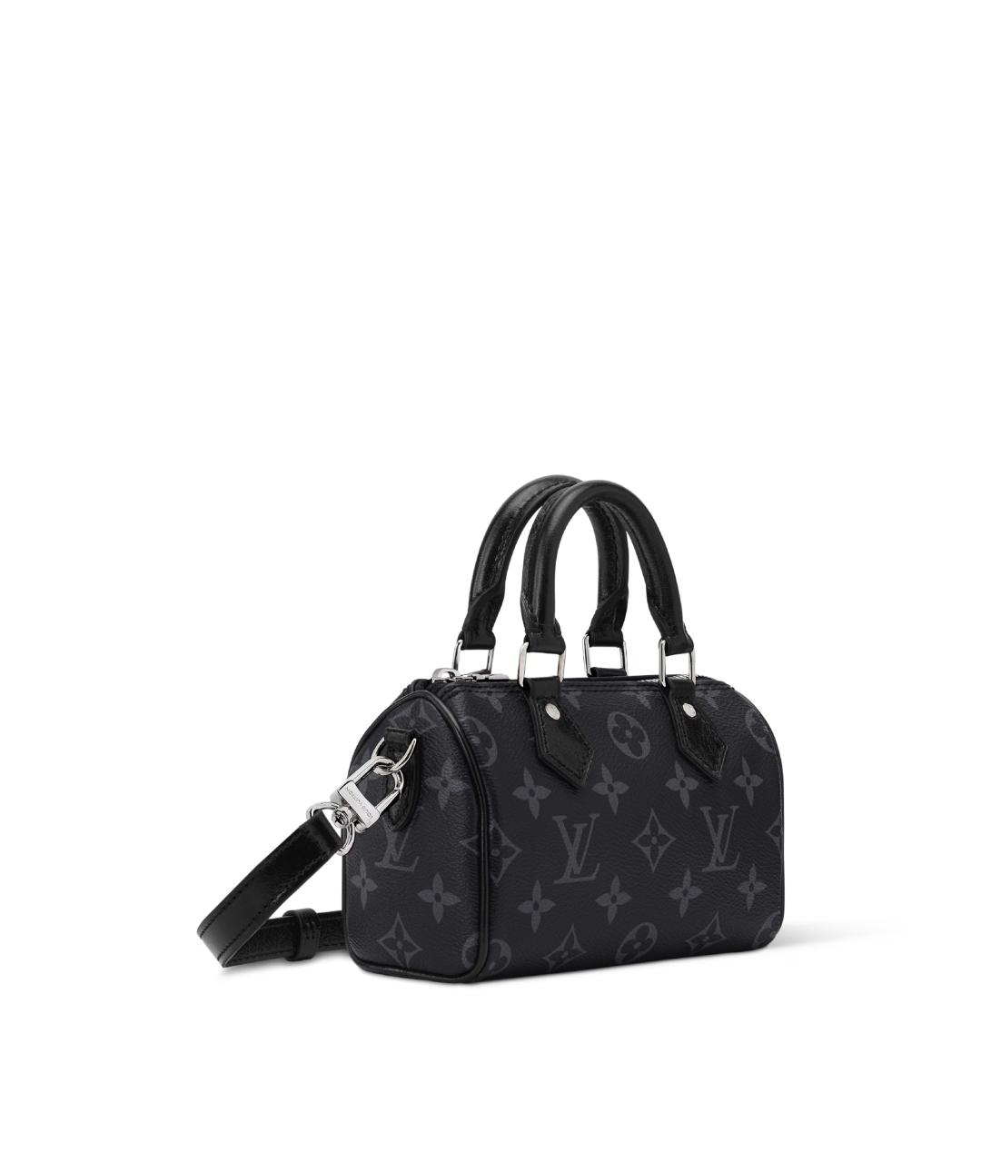 LOUIS VUITTON Черная сумка с короткими ручками из канвы, фото 2