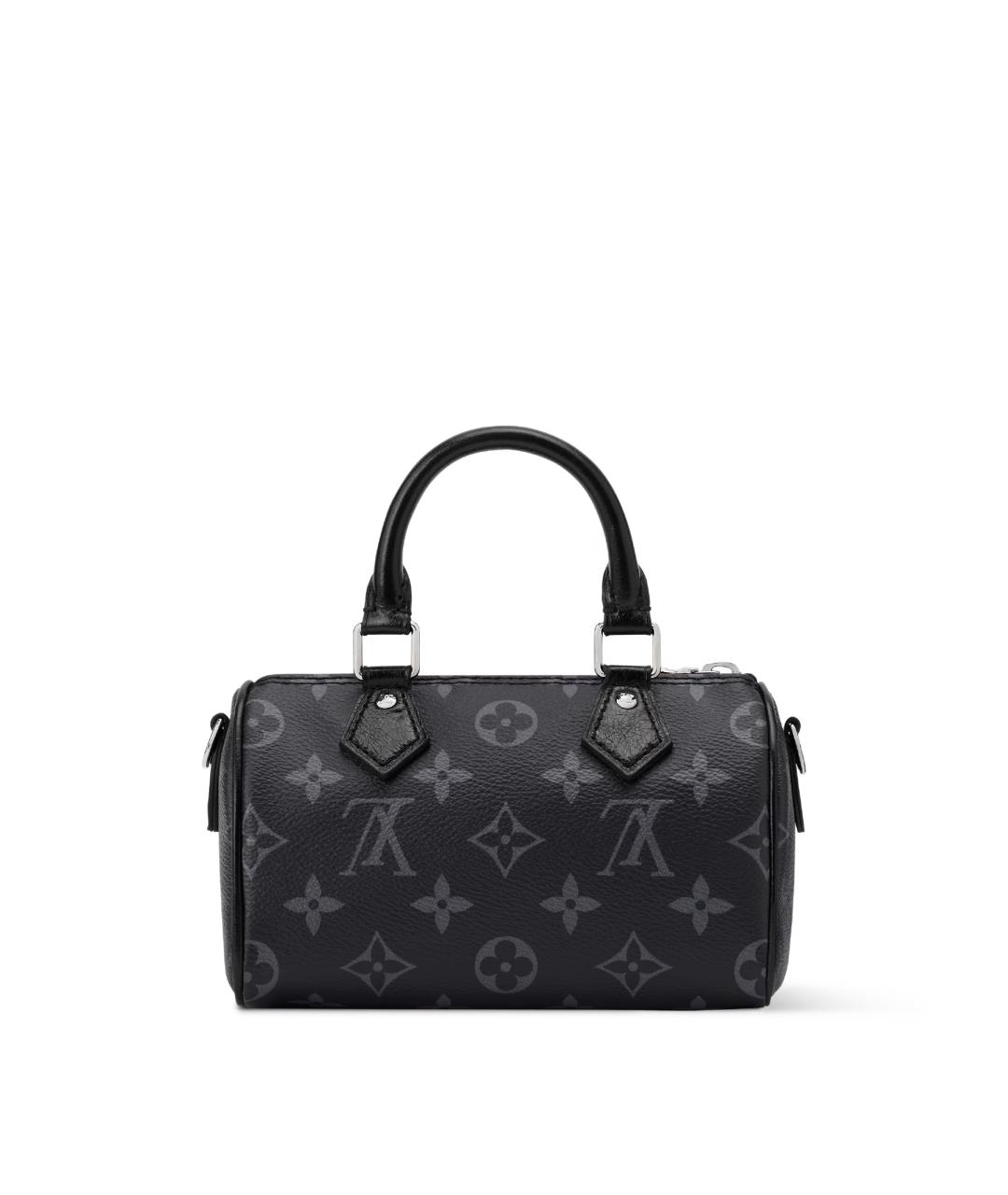 LOUIS VUITTON Черная сумка с короткими ручками из канвы, фото 3
