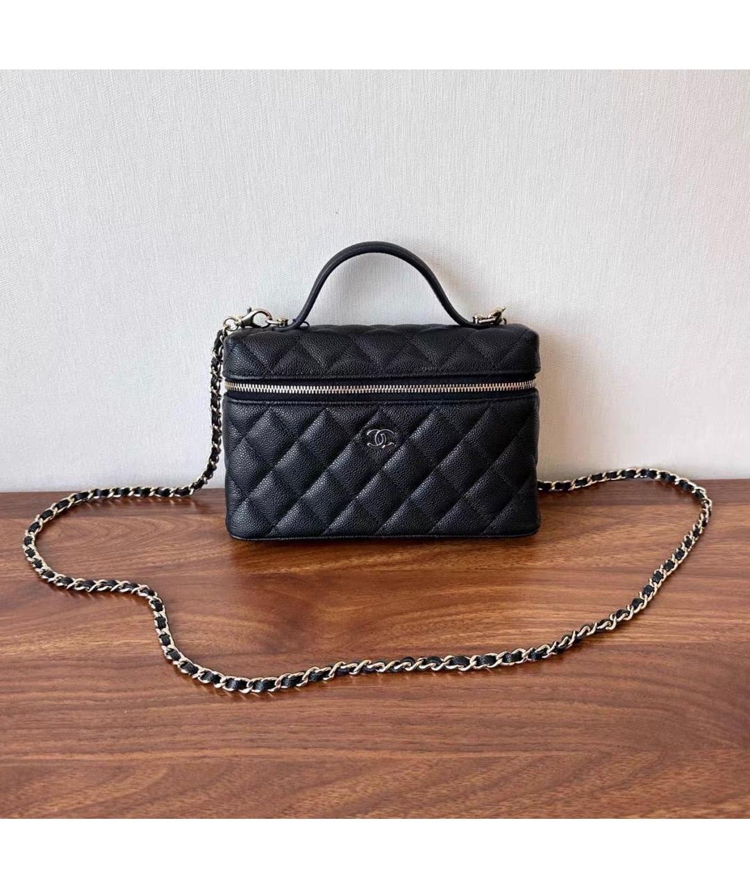 CHANEL Черная кожаная сумка через плечо, фото 8