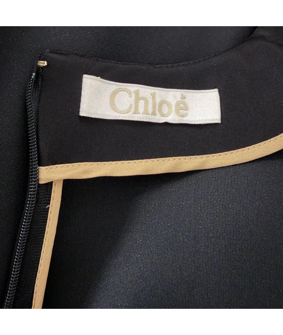 CHLOE Черное шелковое коктейльное платье, фото 3