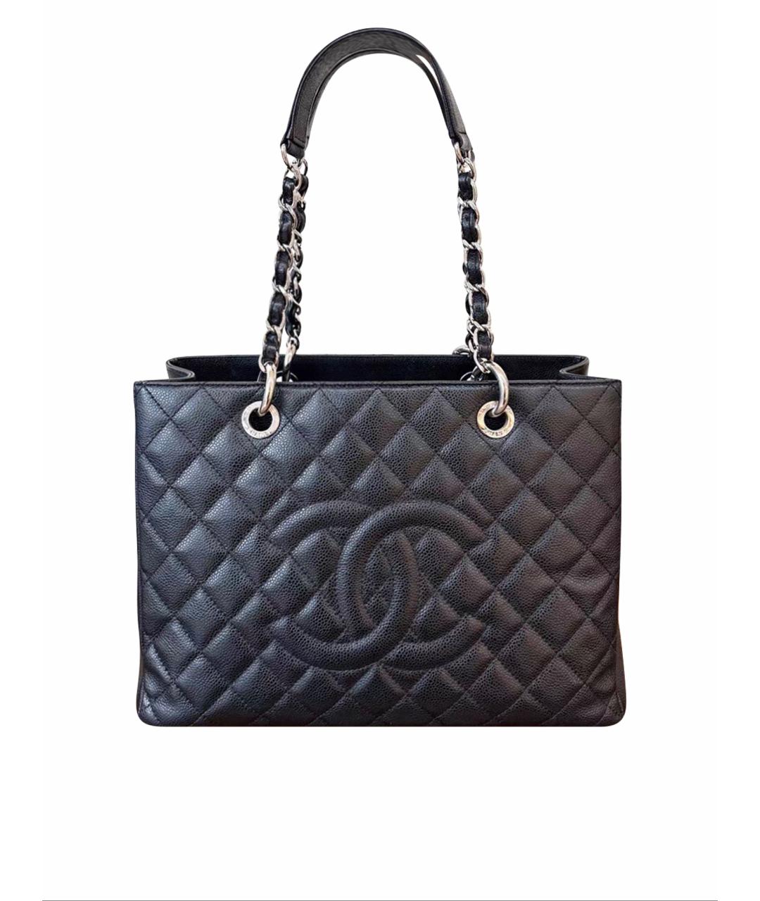 CHANEL Черная кожаная сумка тоут, фото 1