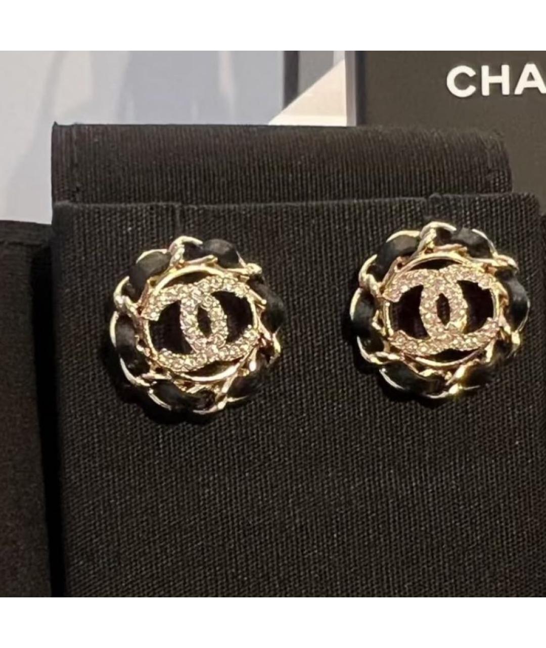 CHANEL Черные металлические серьги, фото 5