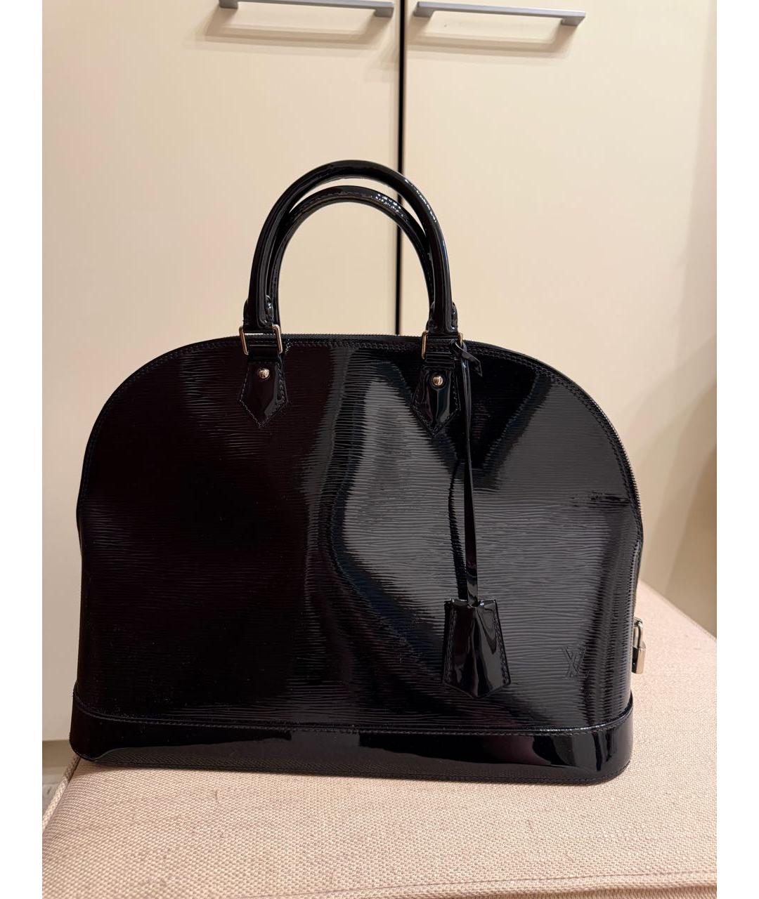 LOUIS VUITTON Черная сумка тоут из лакированной кожи, фото 9