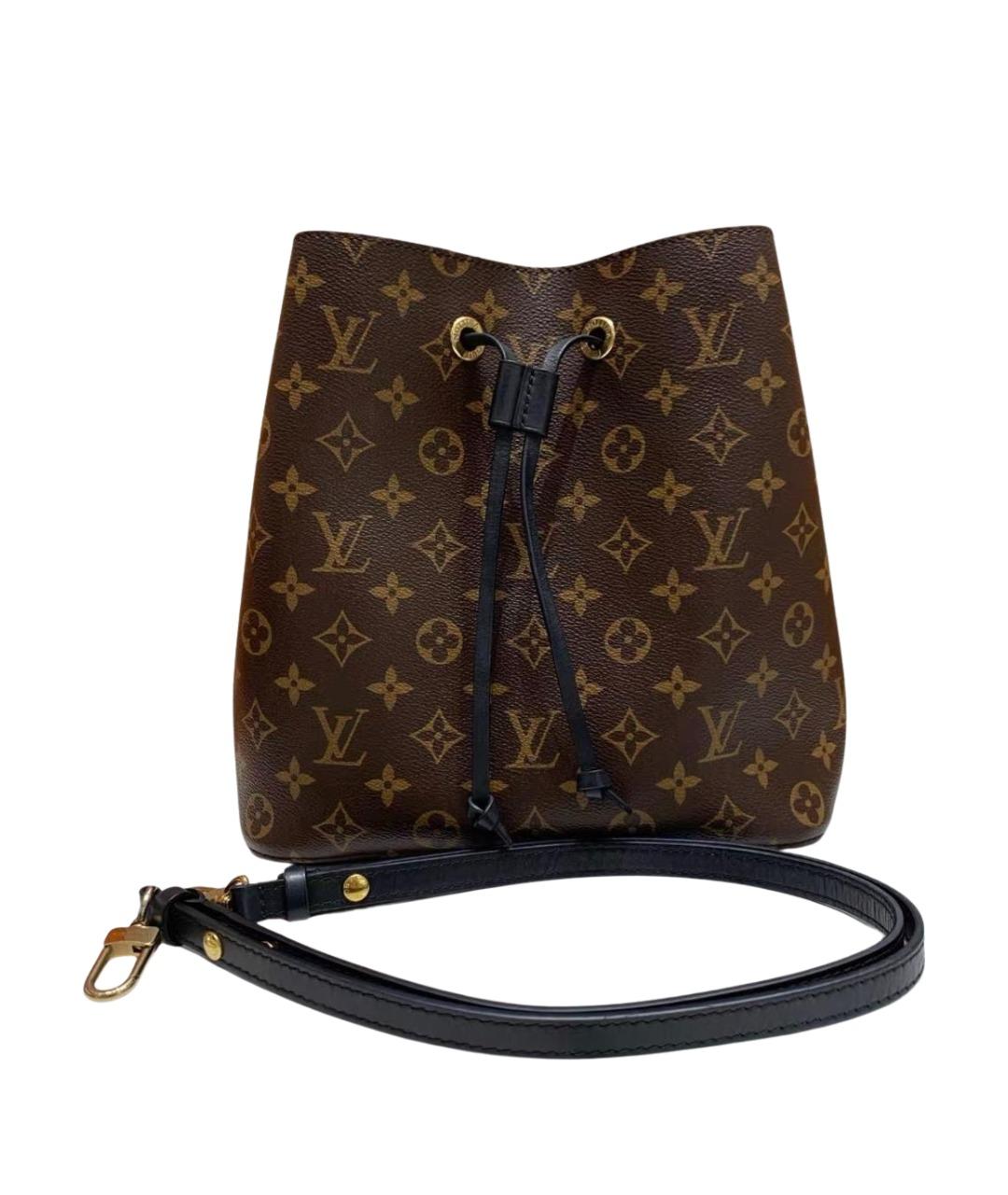 LOUIS VUITTON Черная кожаная сумка тоут, фото 1