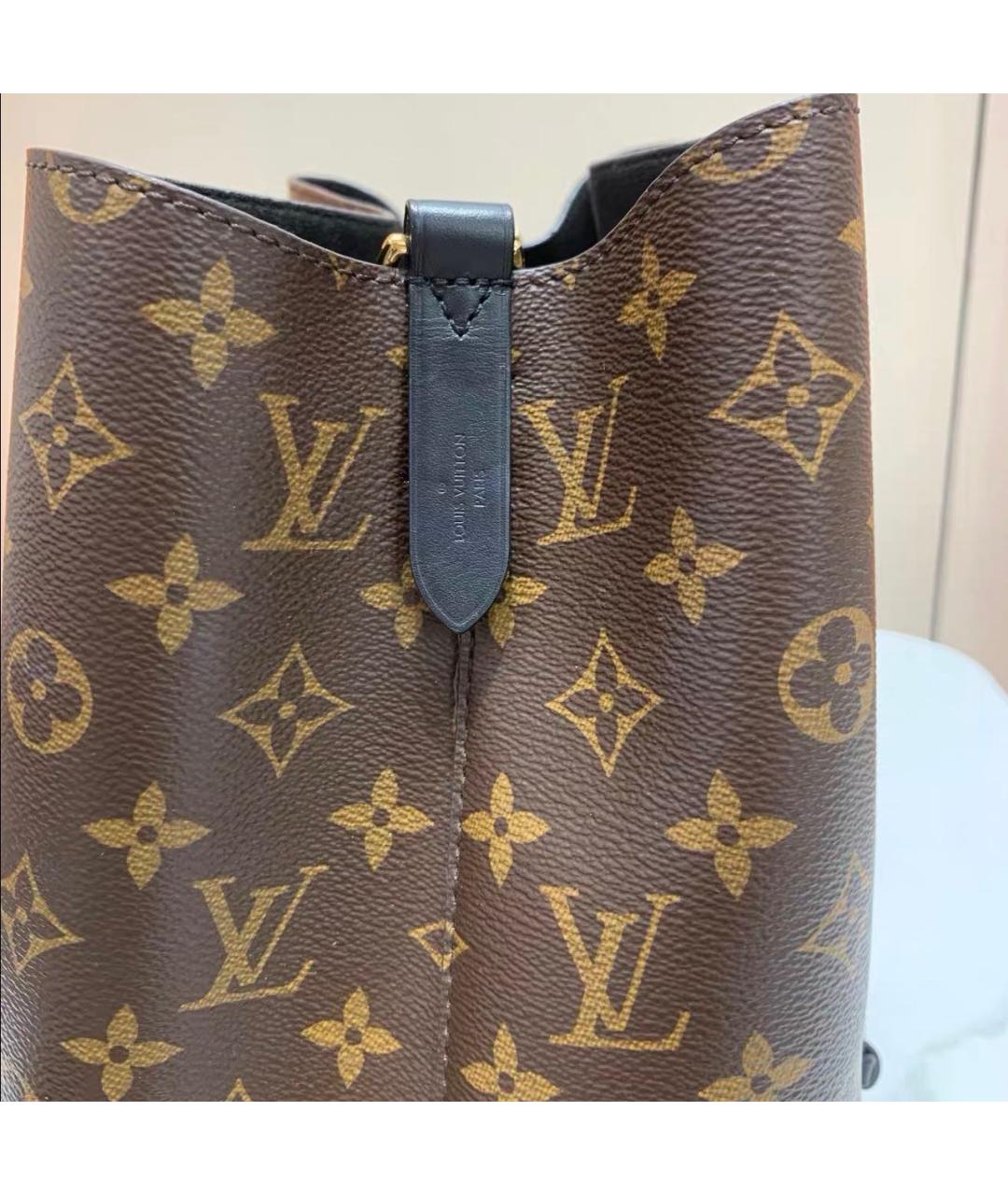 LOUIS VUITTON Черная кожаная сумка тоут, фото 4