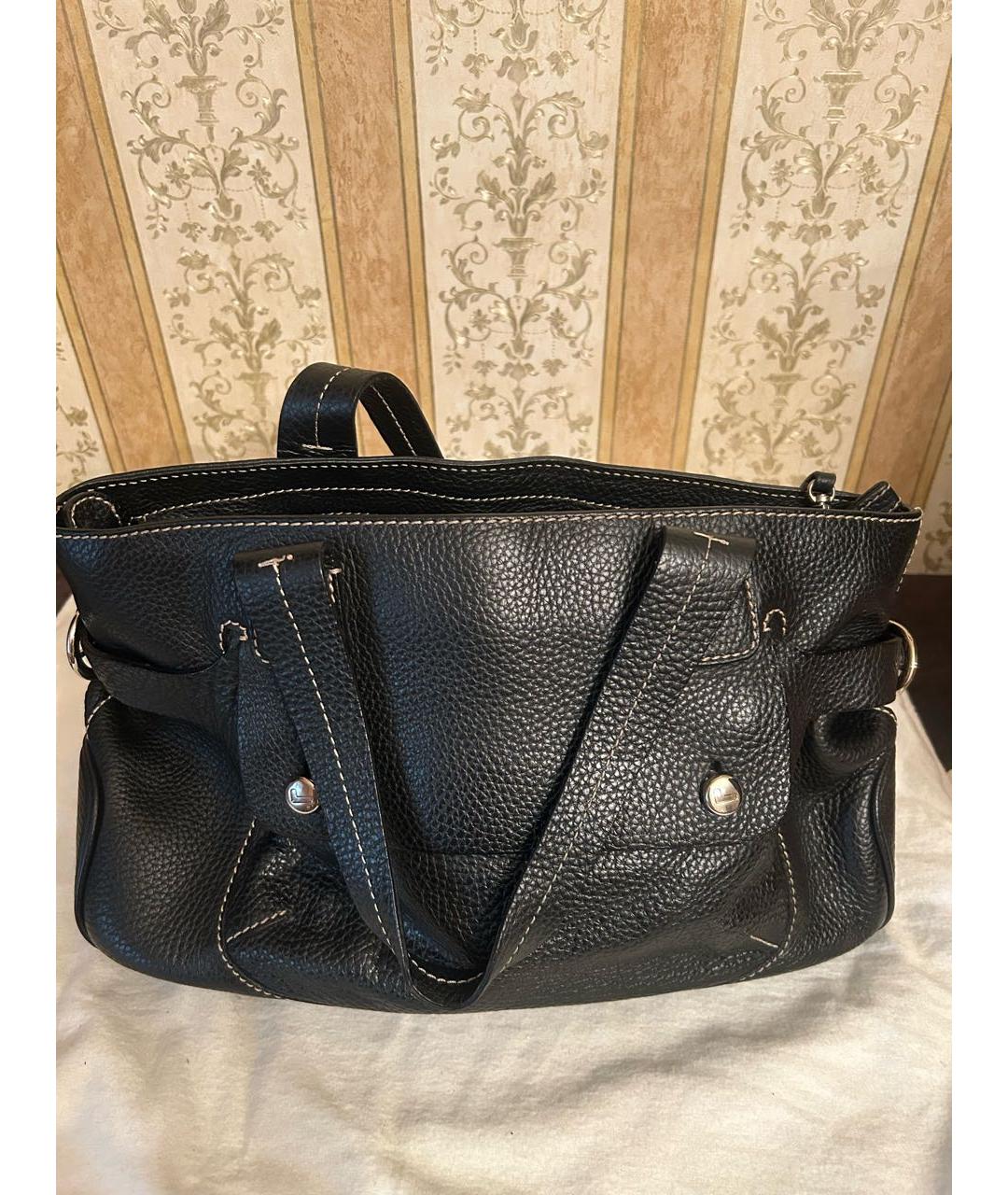 LANCEL Черная кожаная сумка с короткими ручками, фото 8