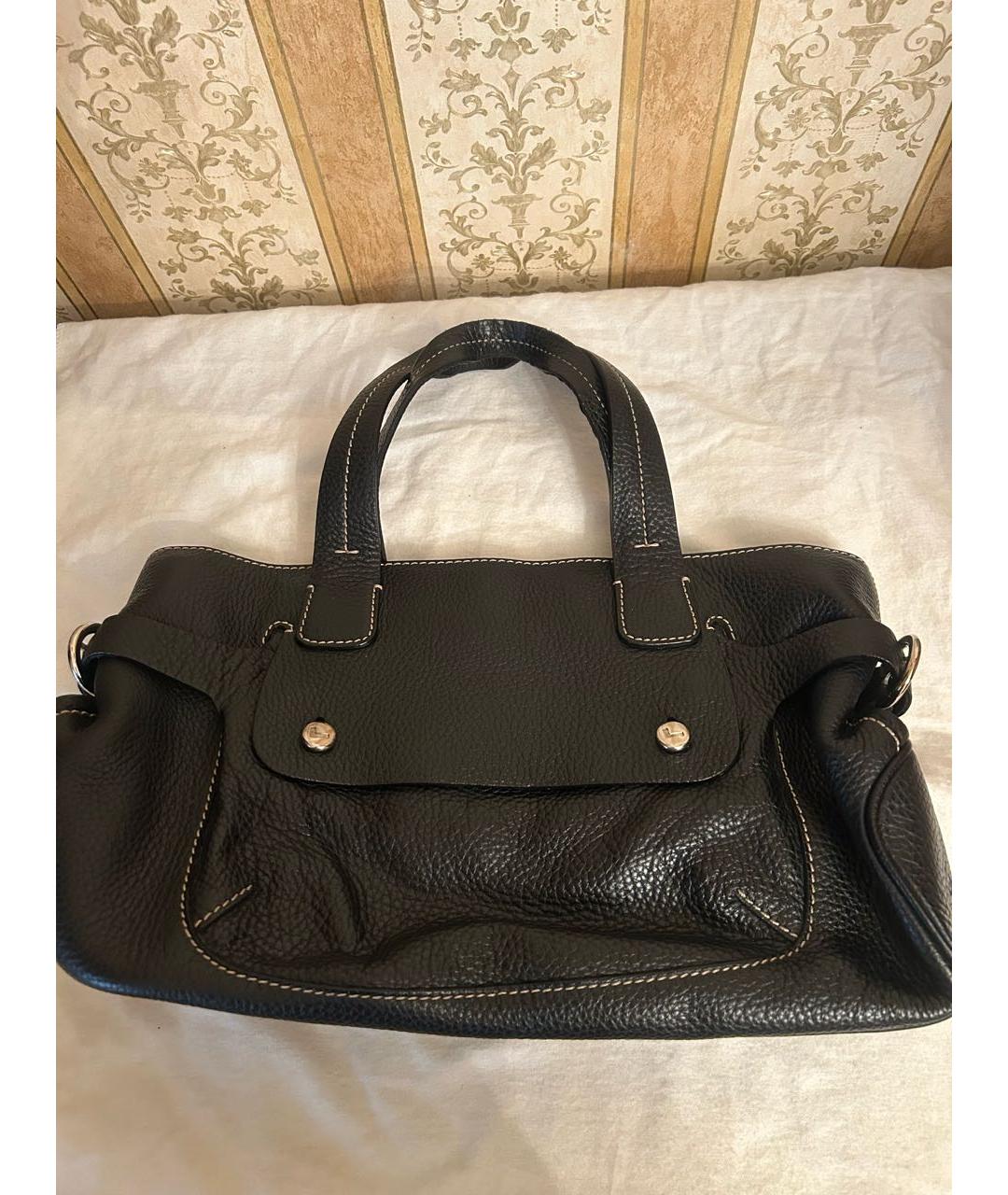 LANCEL Черная кожаная сумка с короткими ручками, фото 5