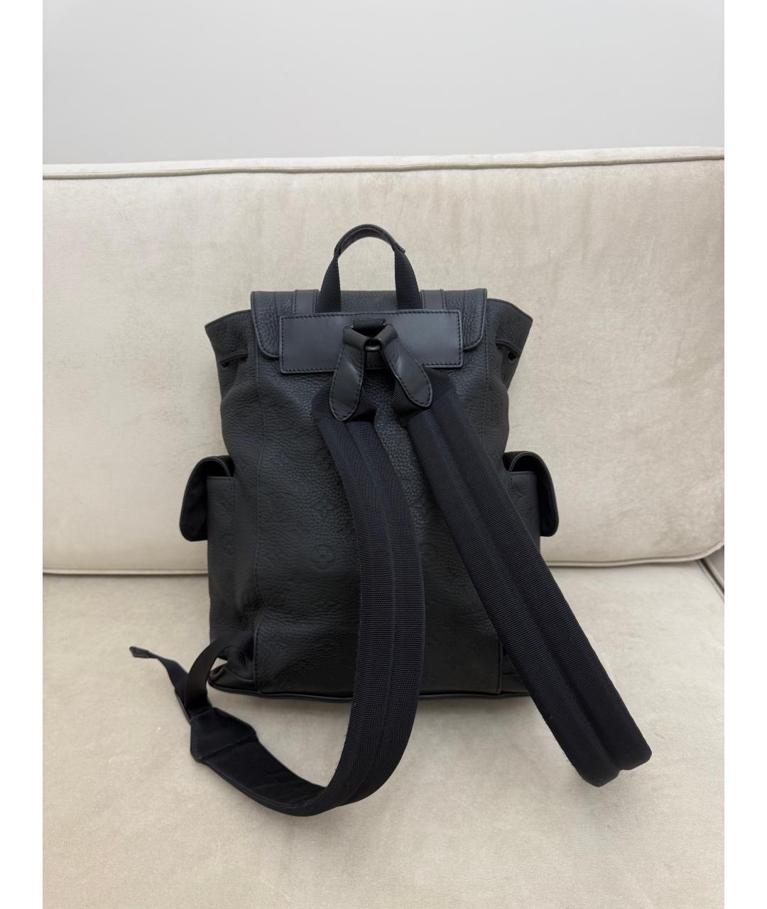 LOUIS VUITTON Черный кожаный рюкзак, фото 3