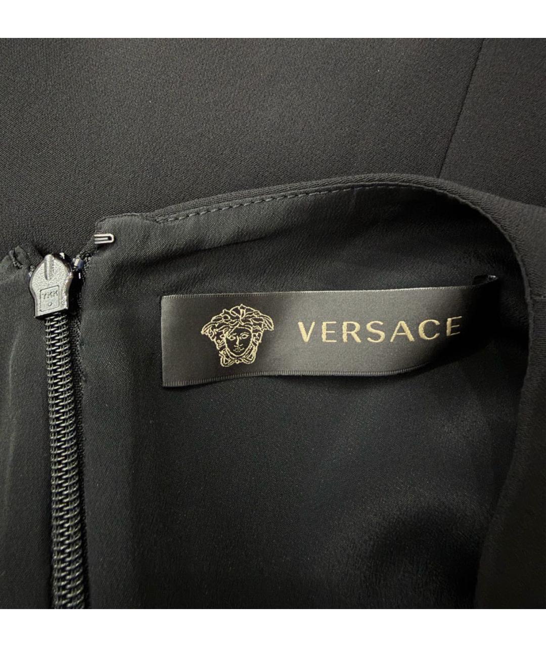VERSACE Черное шелковое вечернее платье, фото 3