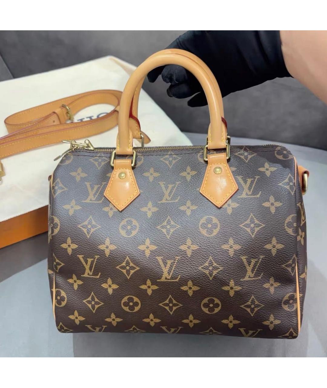LOUIS VUITTON Коричневая сумка с короткими ручками из канвы, фото 2