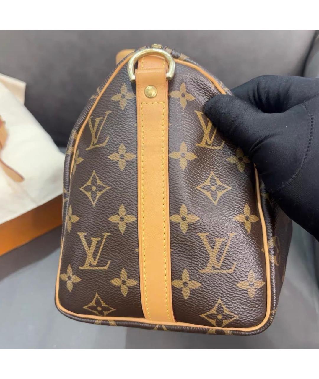 LOUIS VUITTON Коричневая сумка с короткими ручками из канвы, фото 5