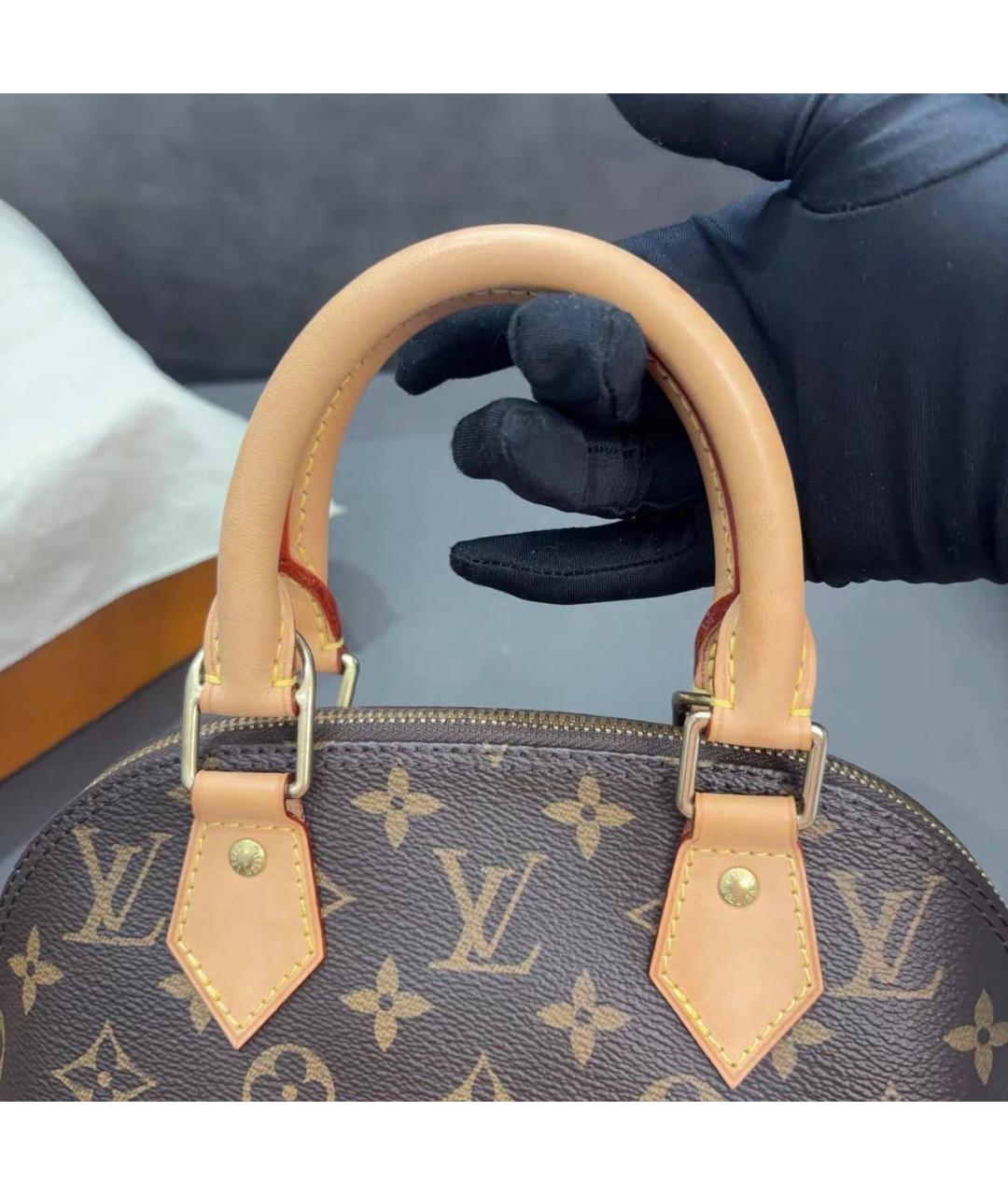 LOUIS VUITTON Коричневая сумка с короткими ручками из канвы, фото 5