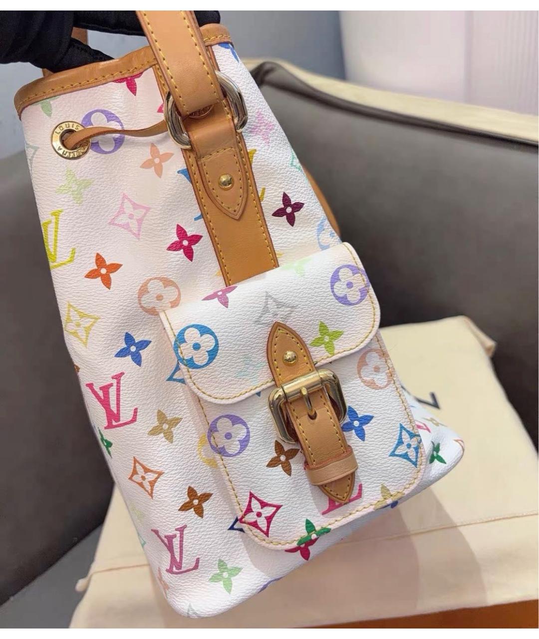 LOUIS VUITTON Белая сумка тоут из канвы, фото 4