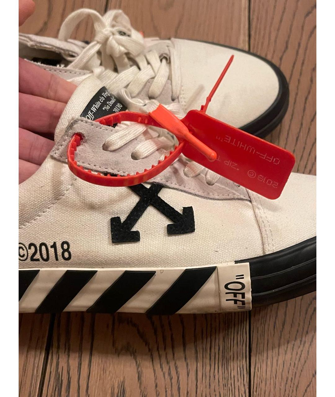 OFF-WHITE Белые текстильные кеды, фото 4