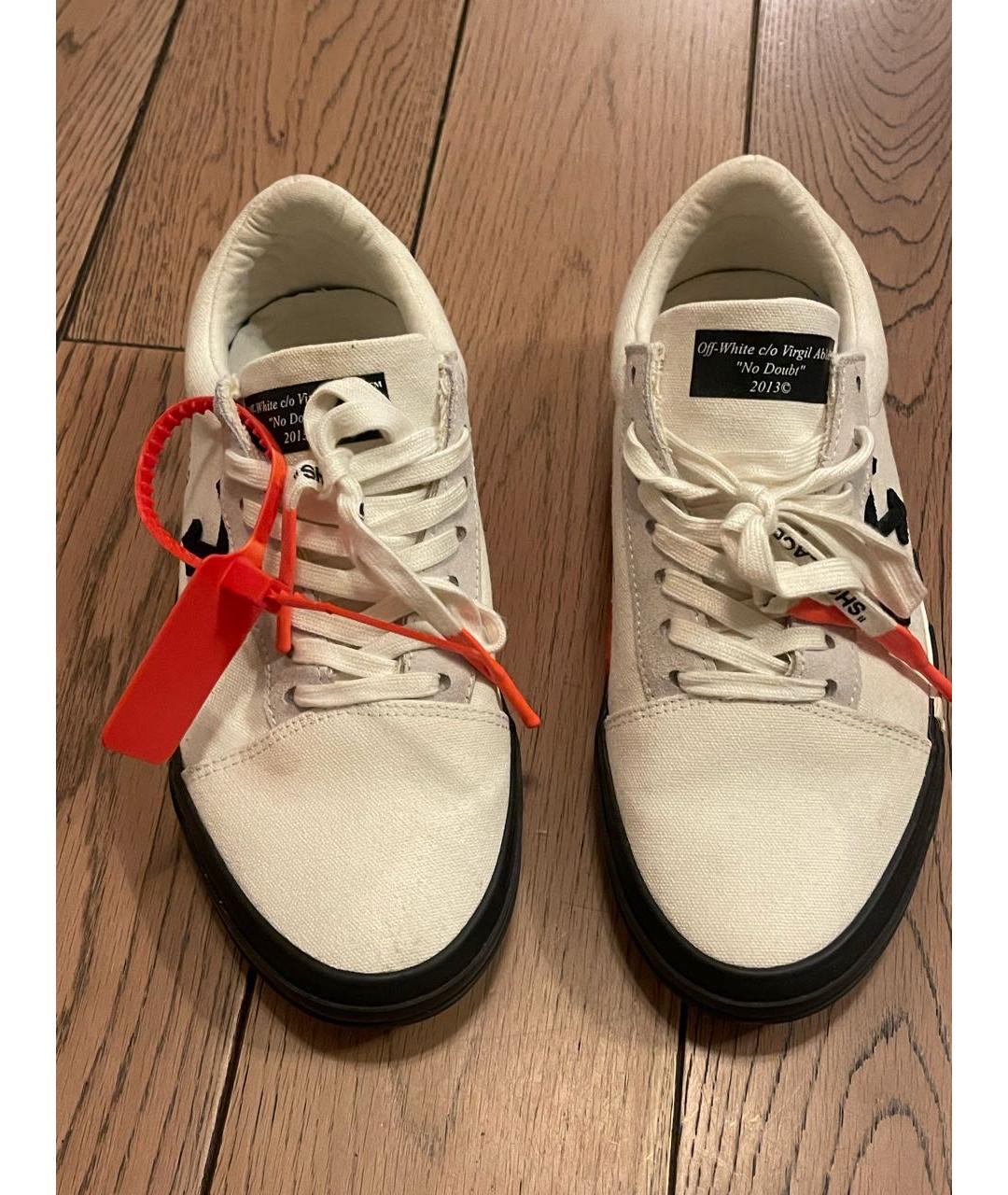 OFF-WHITE Белые текстильные кеды, фото 2