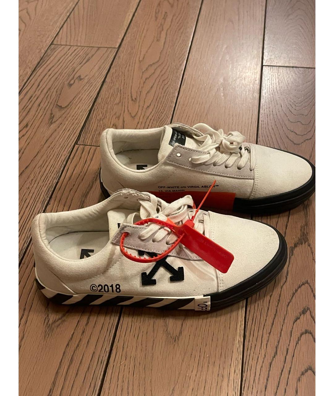 OFF-WHITE Белые текстильные кеды, фото 3