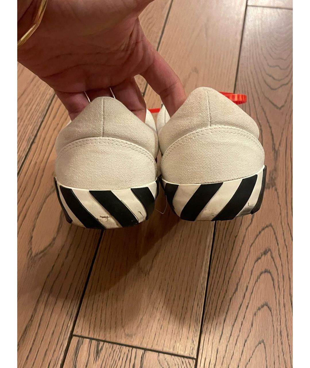 OFF-WHITE Белые текстильные кеды, фото 5