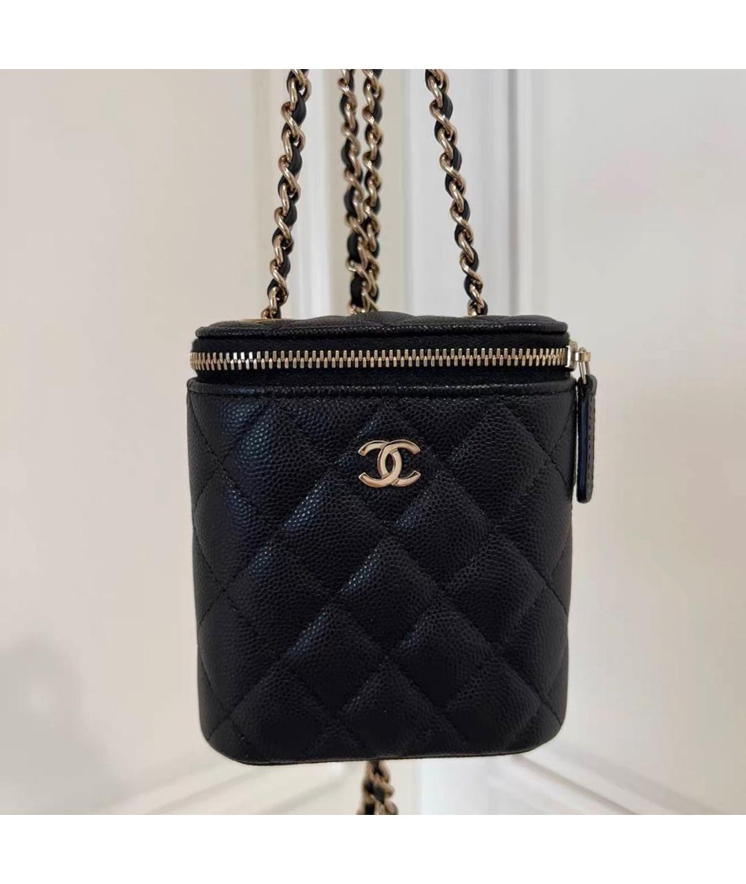 CHANEL Черная кожаная сумка через плечо, фото 8