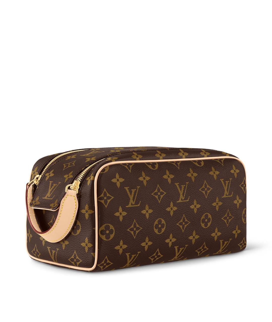 LOUIS VUITTON Коричневая косметичка из канвы, фото 4