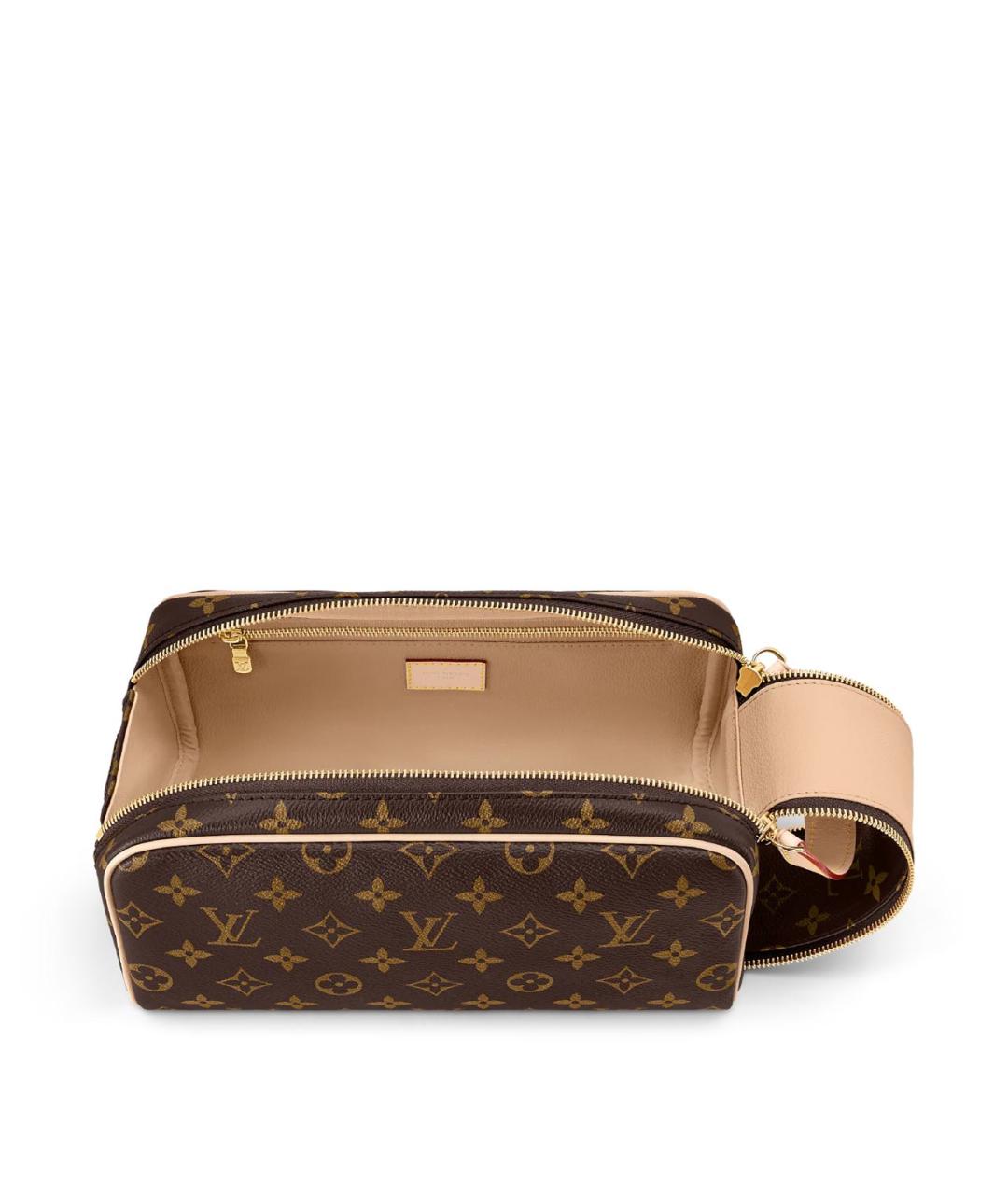 LOUIS VUITTON Коричневая косметичка из канвы, фото 3