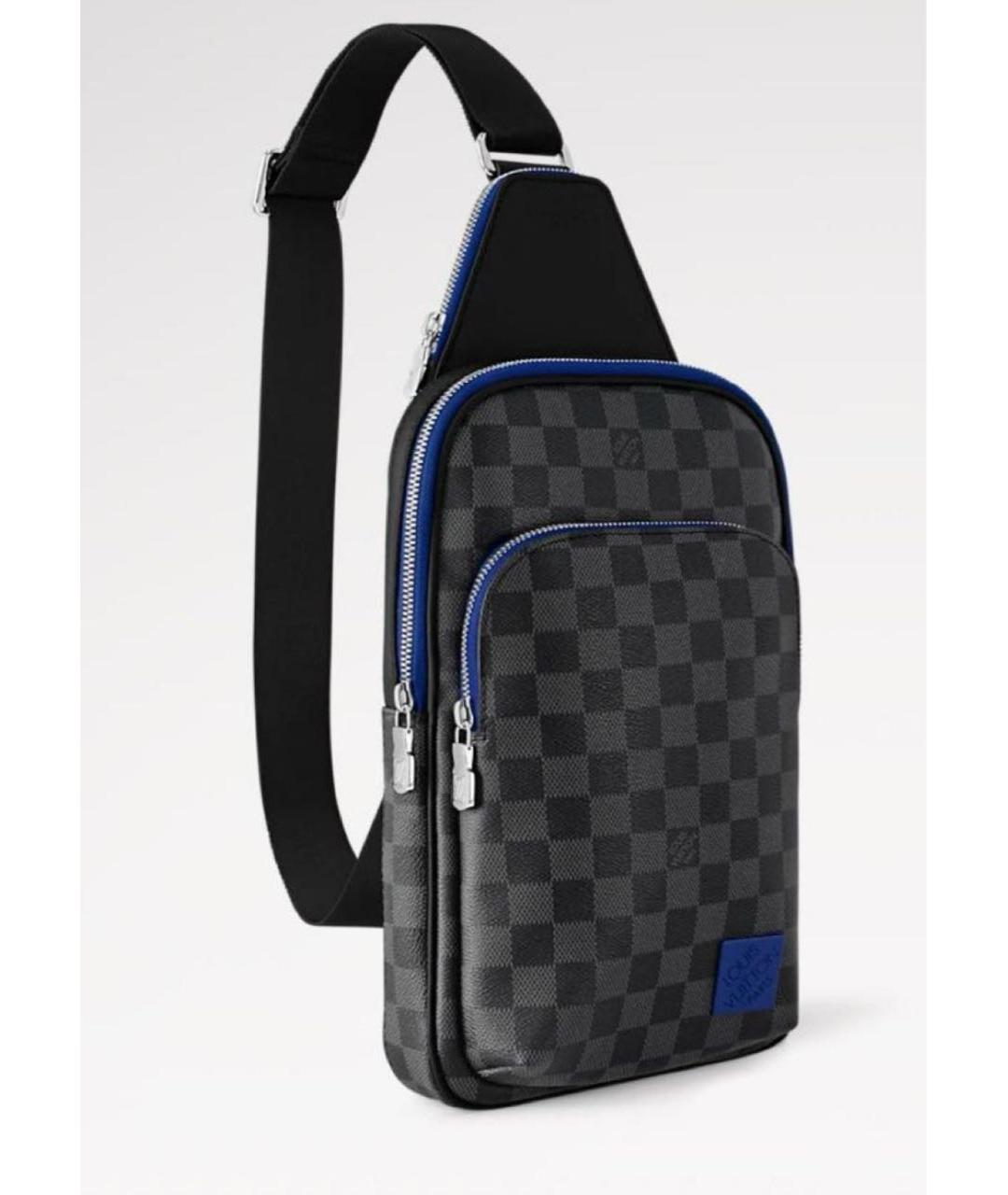 LOUIS VUITTON Черная сумка на плечо из канвы, фото 2