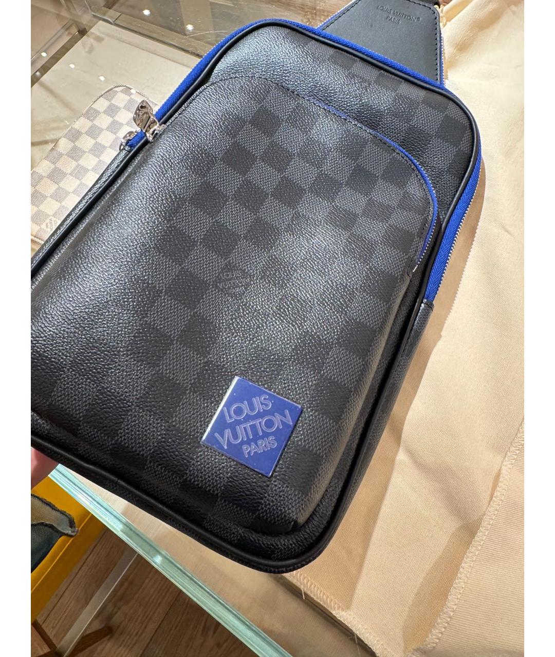 LOUIS VUITTON Черная сумка на плечо из канвы, фото 7