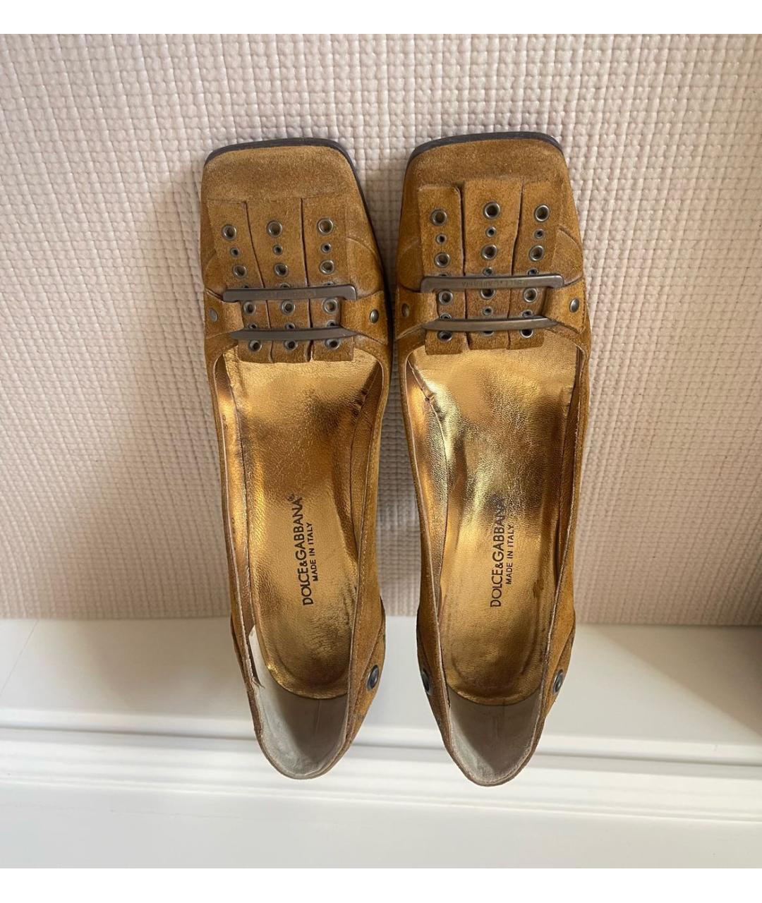 DOLCE&GABBANA Горчичные замшевые туфли, фото 3