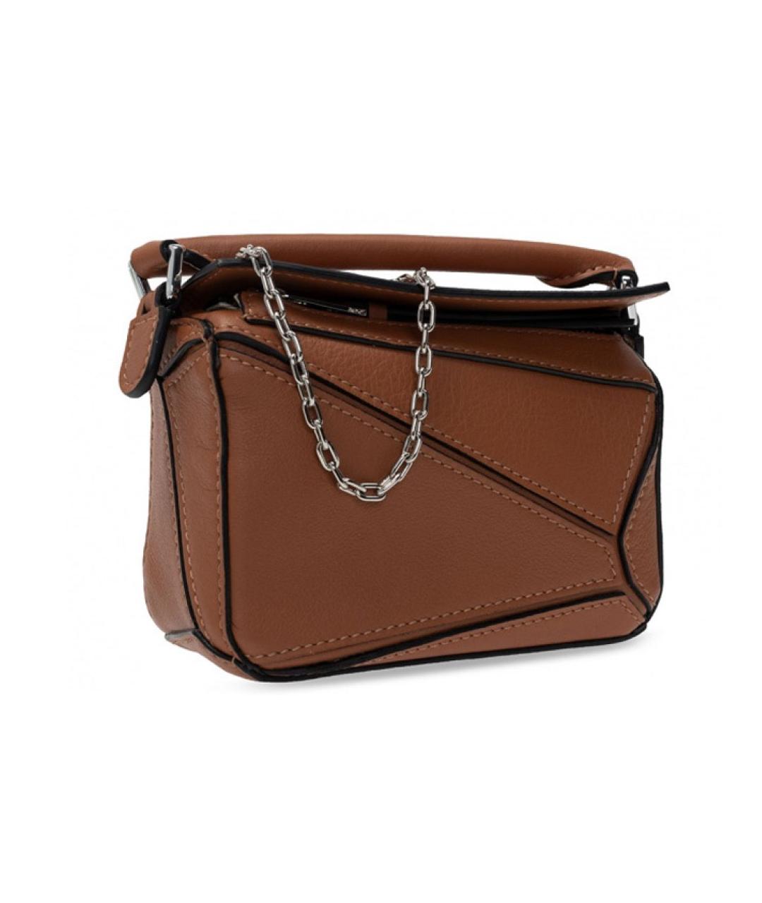 LOEWE Коричневая кожаная сумка через плечо, фото 2
