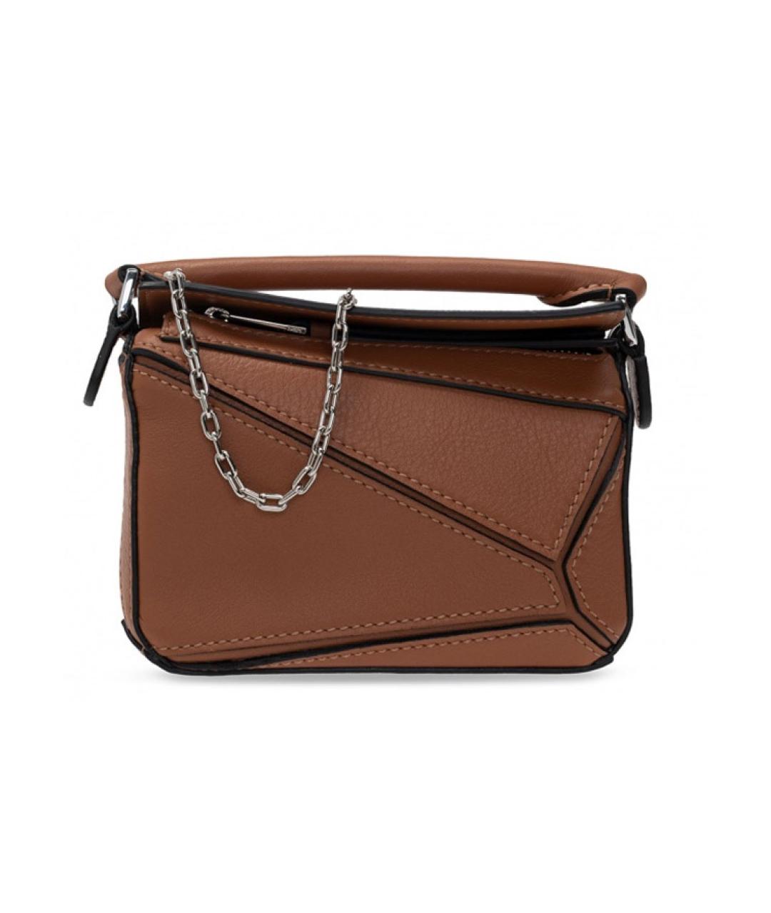 LOEWE Коричневая кожаная сумка через плечо, фото 1
