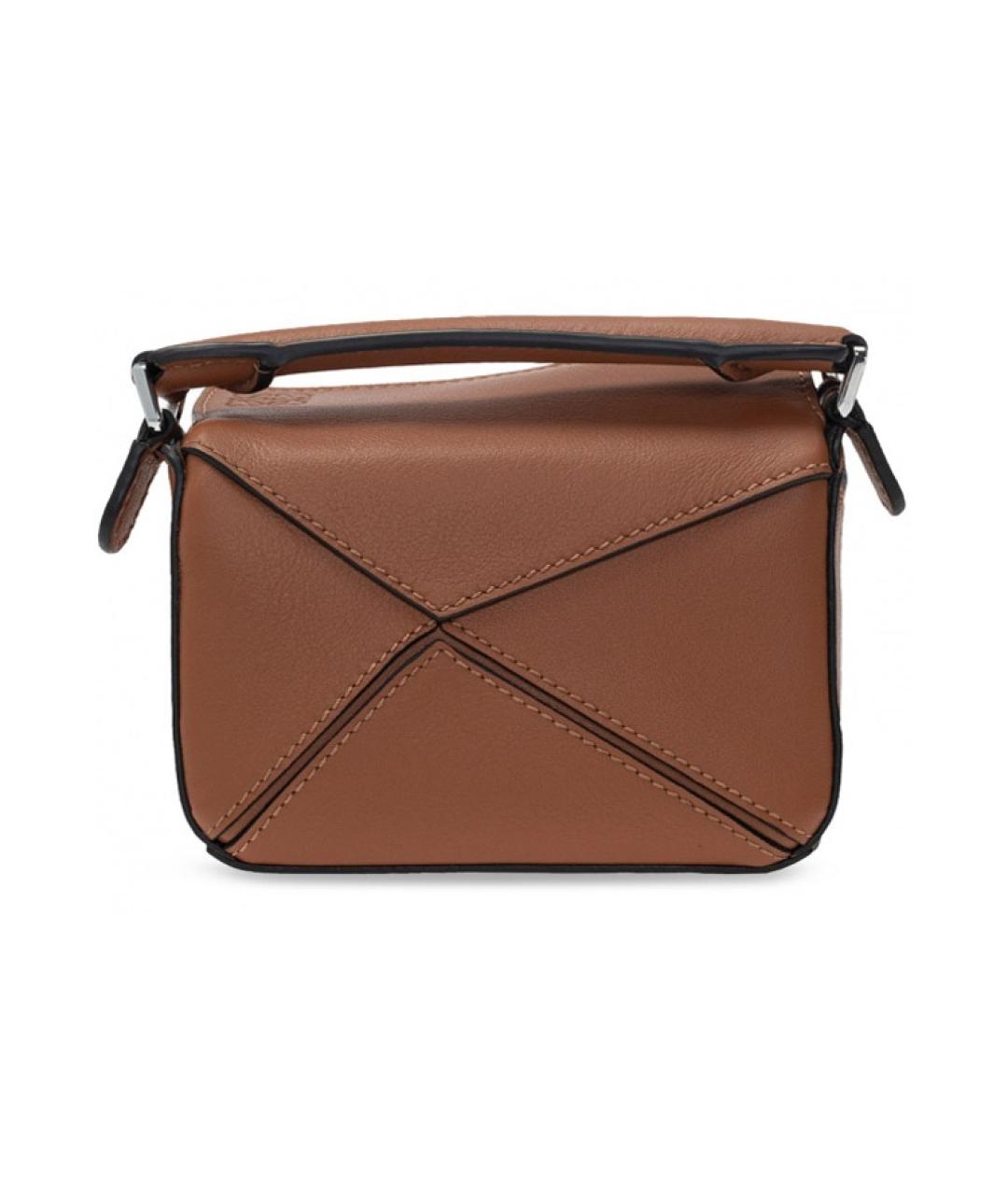 LOEWE Коричневая кожаная сумка через плечо, фото 3