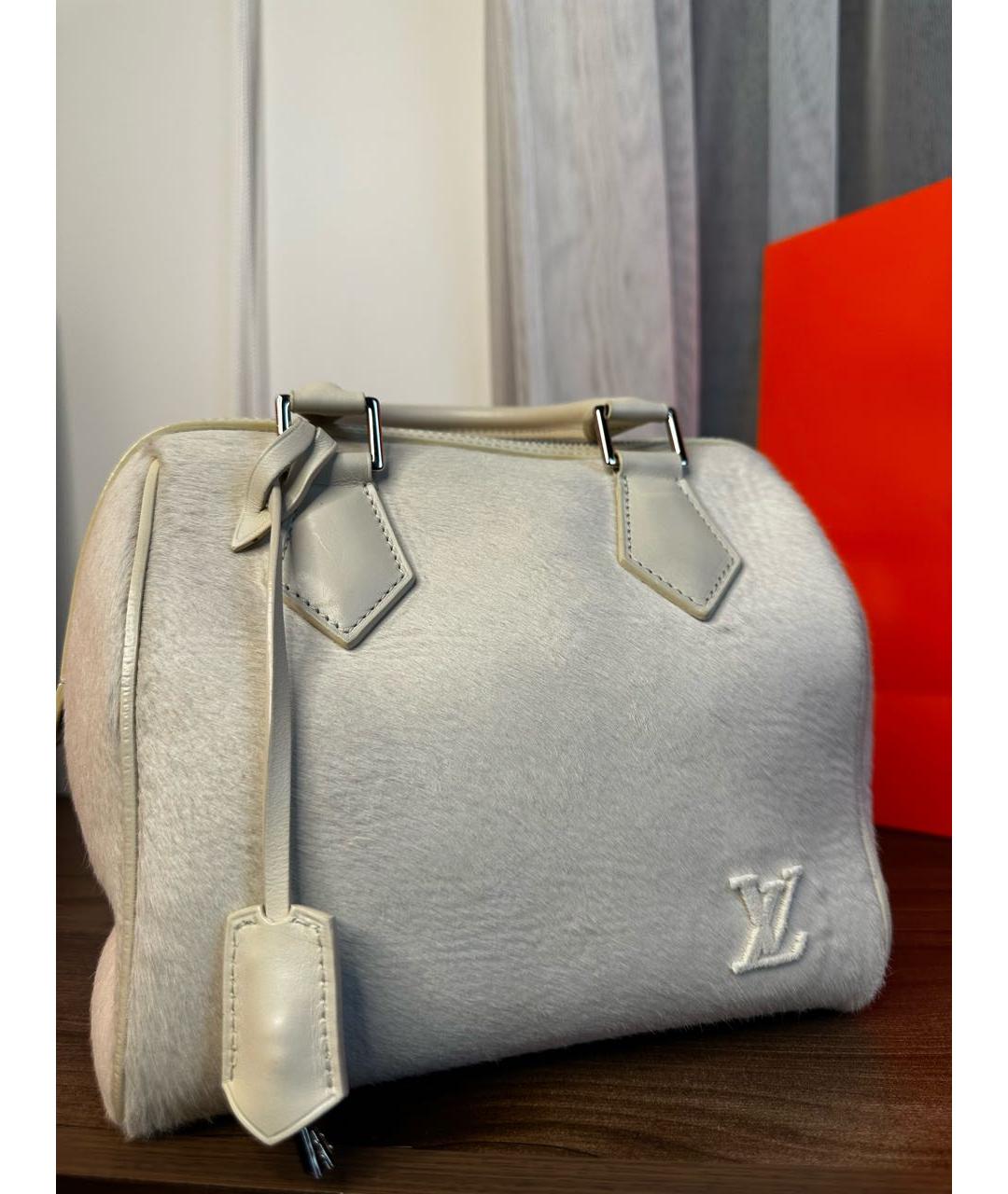 LOUIS VUITTON Бежевая шерстяная сумка с короткими ручками, фото 5
